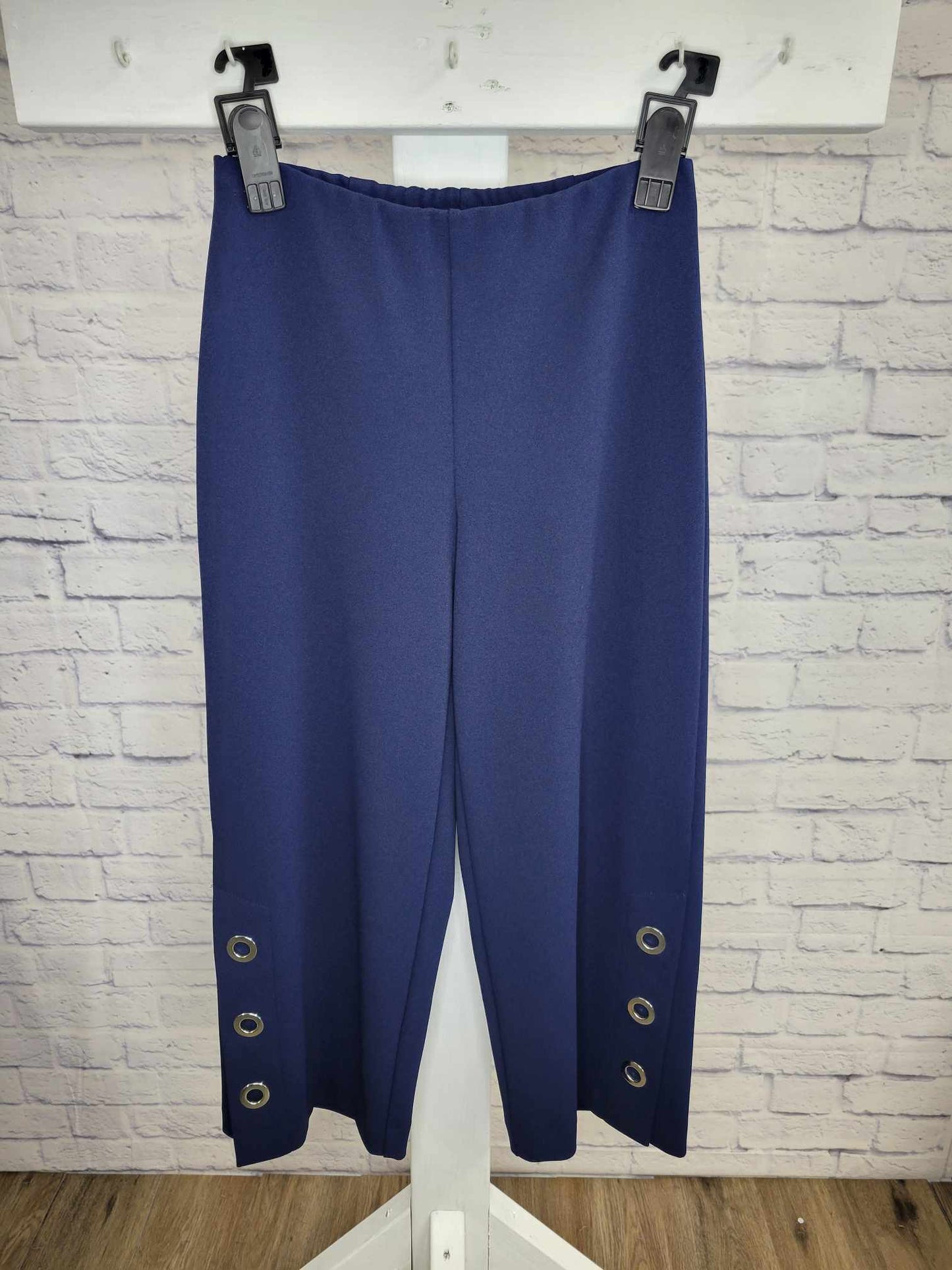 XXSMALL NAVY A376941 Dennis Basso Luxe Crepe Pull-On Crop Pants with Grommets