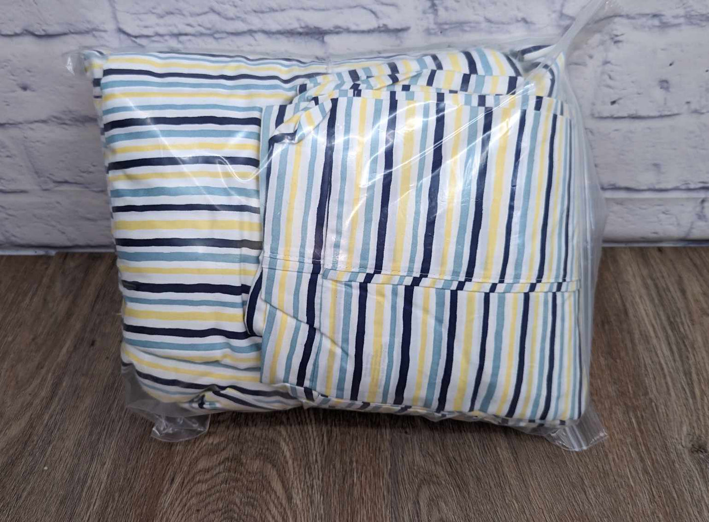 QUEEN Multi Stripe H227933 Home Reflections 1000TC Cotton Blend Sheet Set w/ Extra Cases