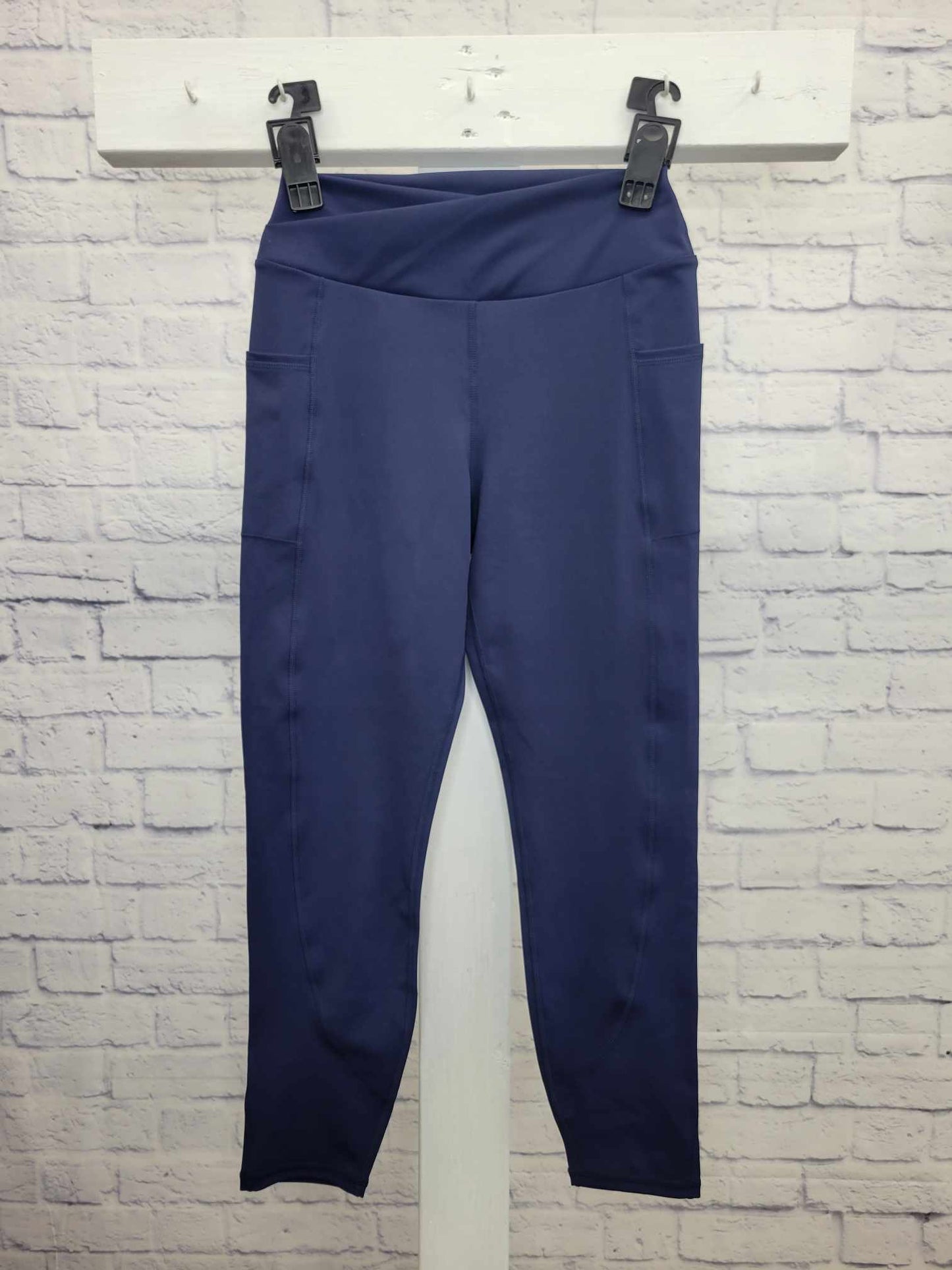 SMALL DK NAVY A451376 Susan Graver SG Sport Regular Contour Knit Leggings