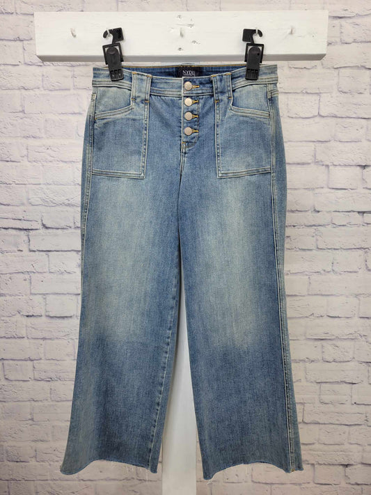 00R A391170 NYDJ Teresa Wide Leg Ankle Jeans with Utility Detail- Clean Clayburn