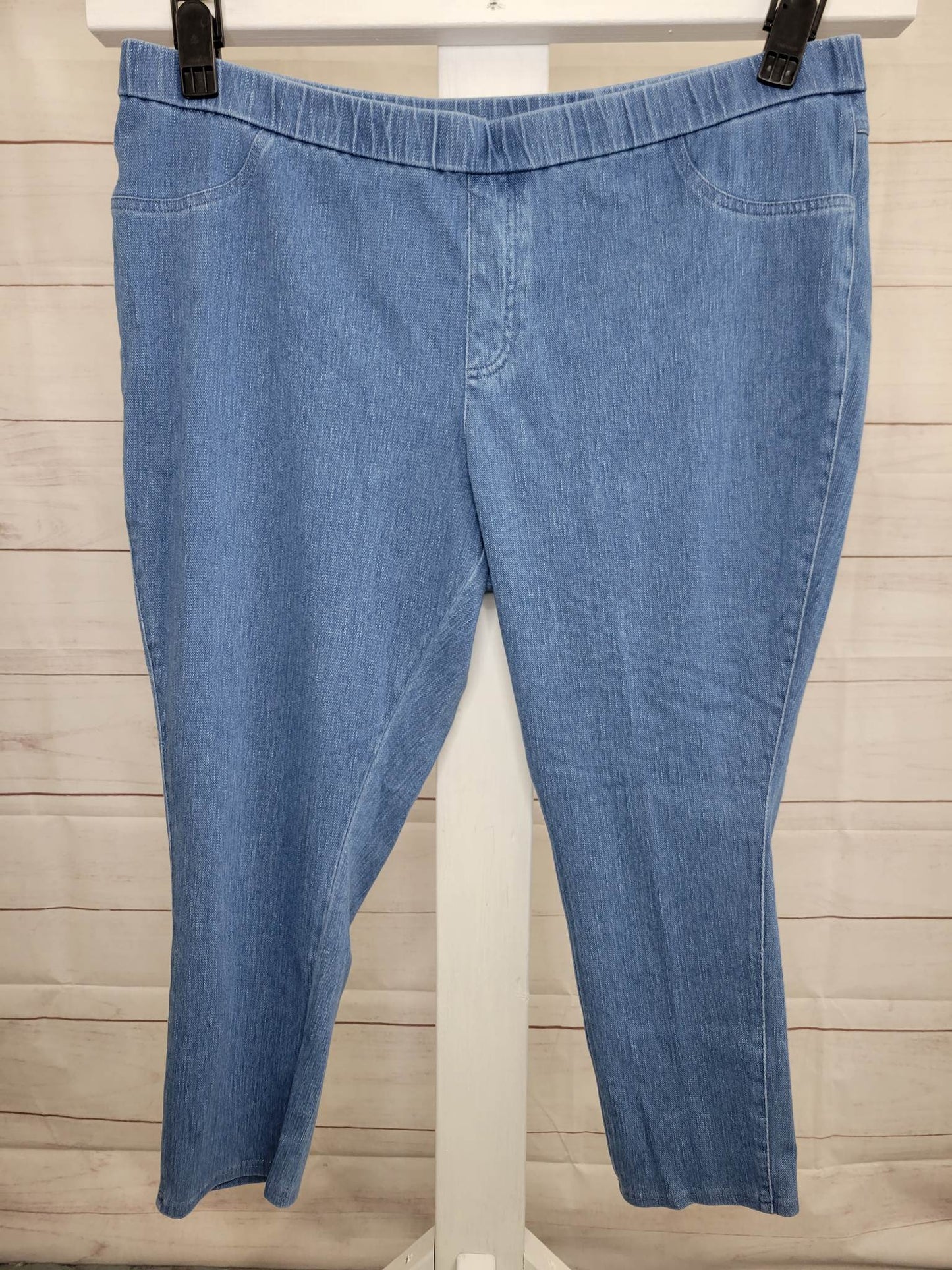 24W INDIGO A463648 Isaac Mizrahi Live! Petite True Denim Skinny Ankle Pant