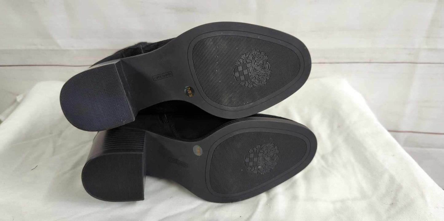 7.5W BLACK A520107 Vince Camuto Water-Repellent Mid-Shaft Suede Boots -Zelcinna