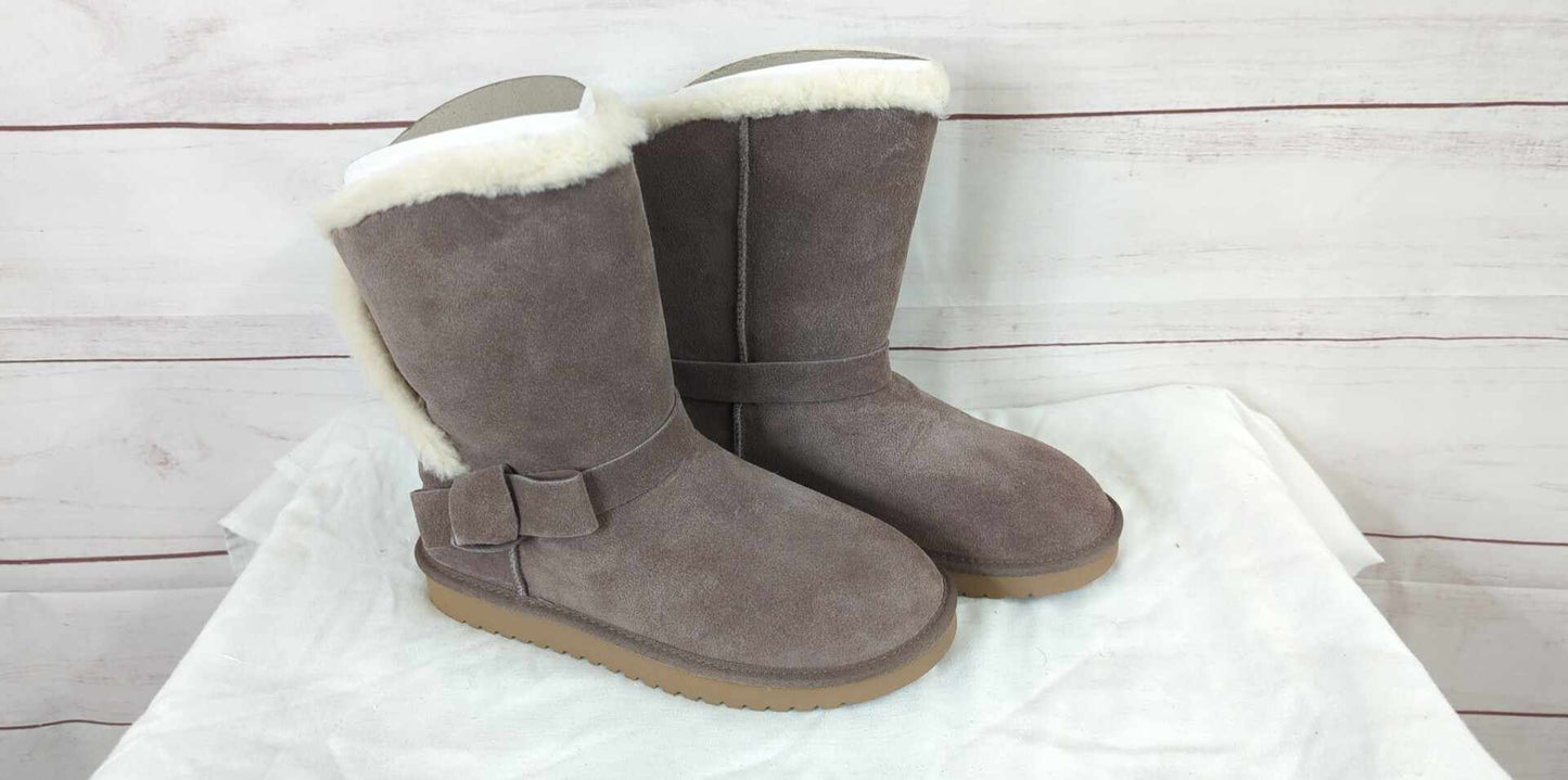 8M CINDER A398686 Koolaburra by UGG Suede Bow Short Boots - Arlena