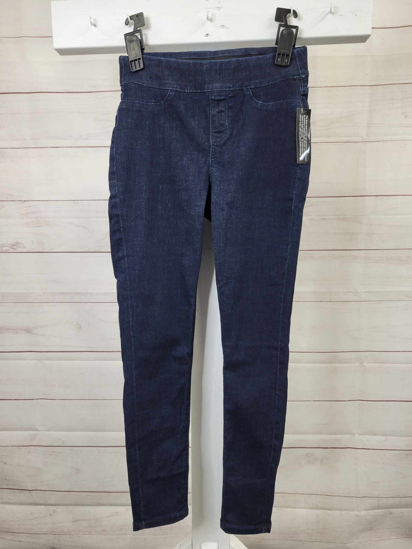 2R DRK RINSE A386231 Denim & Co. Easy Stretch Denim Regular Pull-On Jeggings