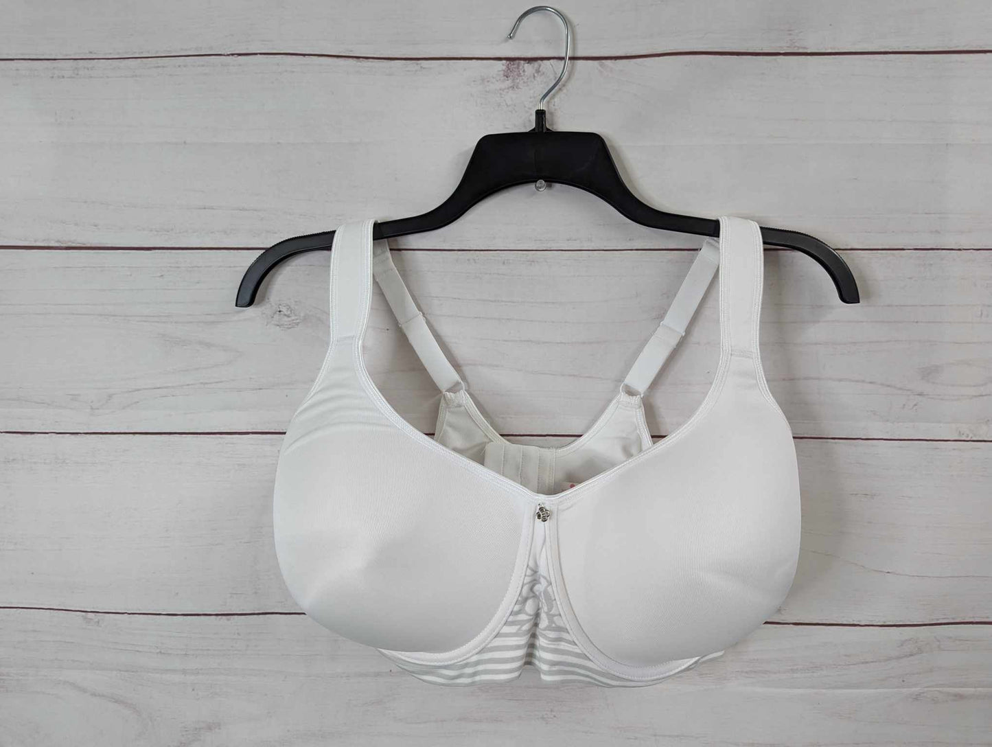 44 DD WHITE A478501 Breezies Floral Stripe Seamless Underwire T-Shirt Bra
