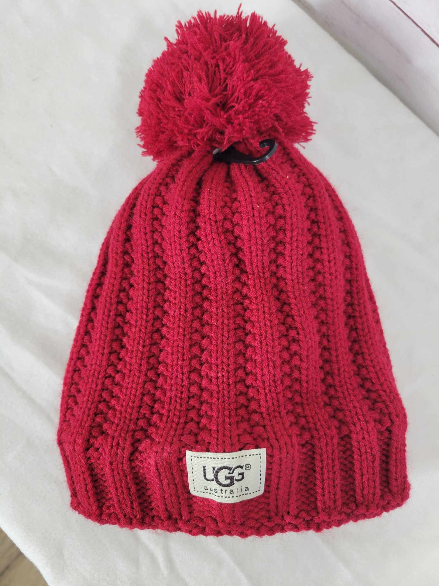 UGG Red Pom Pom Beanie