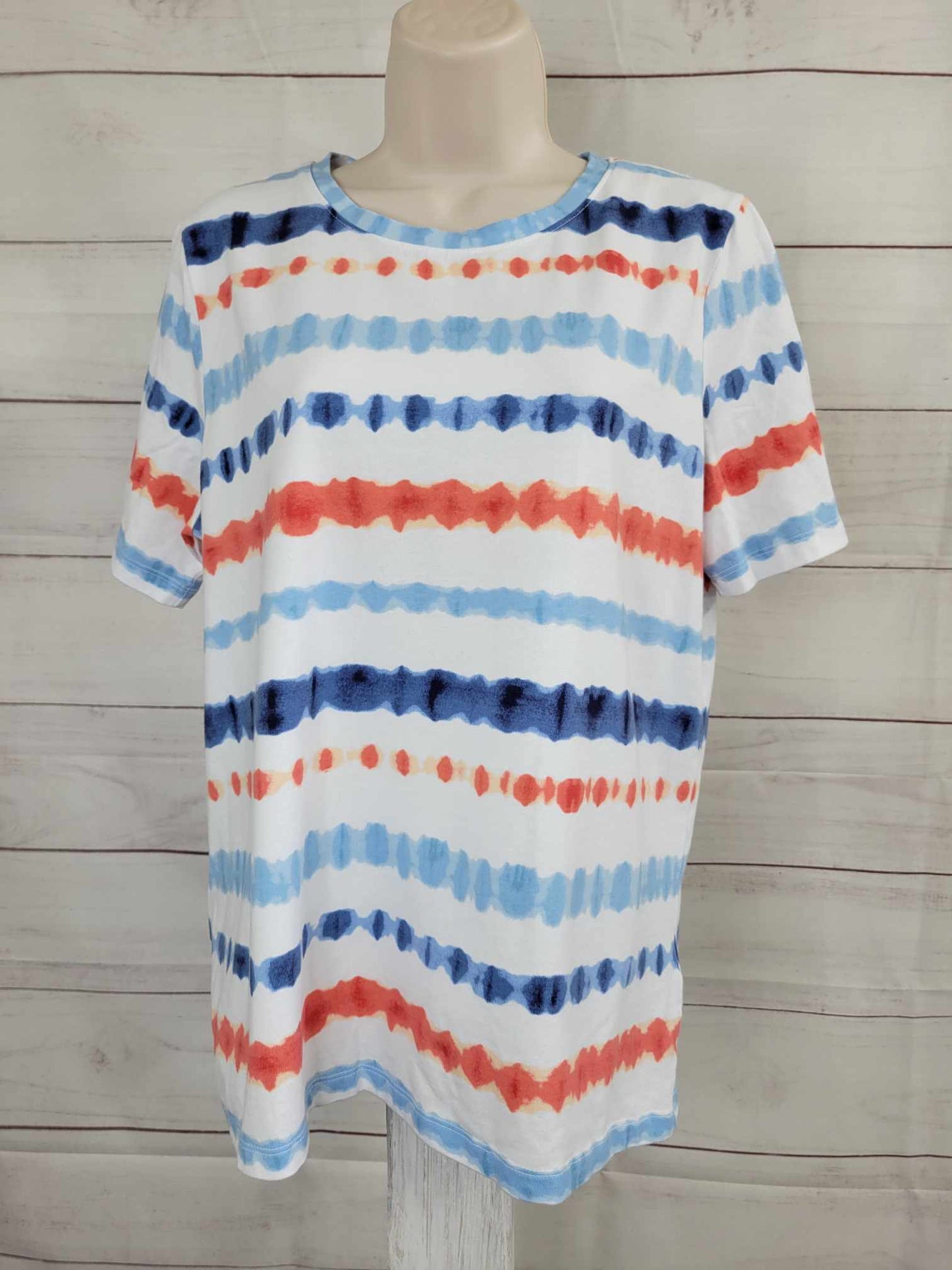 MEDIUM AMERICAN STRIPE A489043 Denim & Co. Perfect Jersey Knit Top