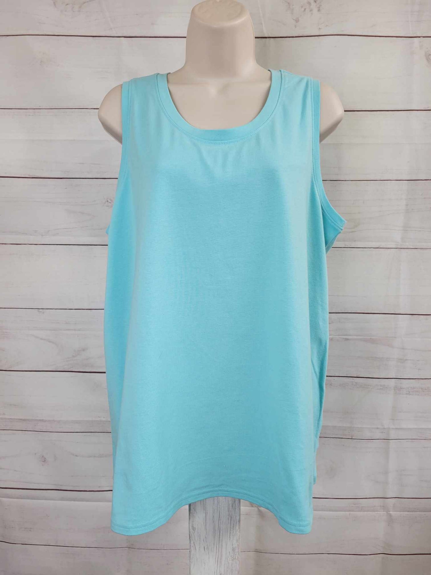 LARGE AQUA A598394 Sport Savvy Scoop-Neck Jersey Swing Tank