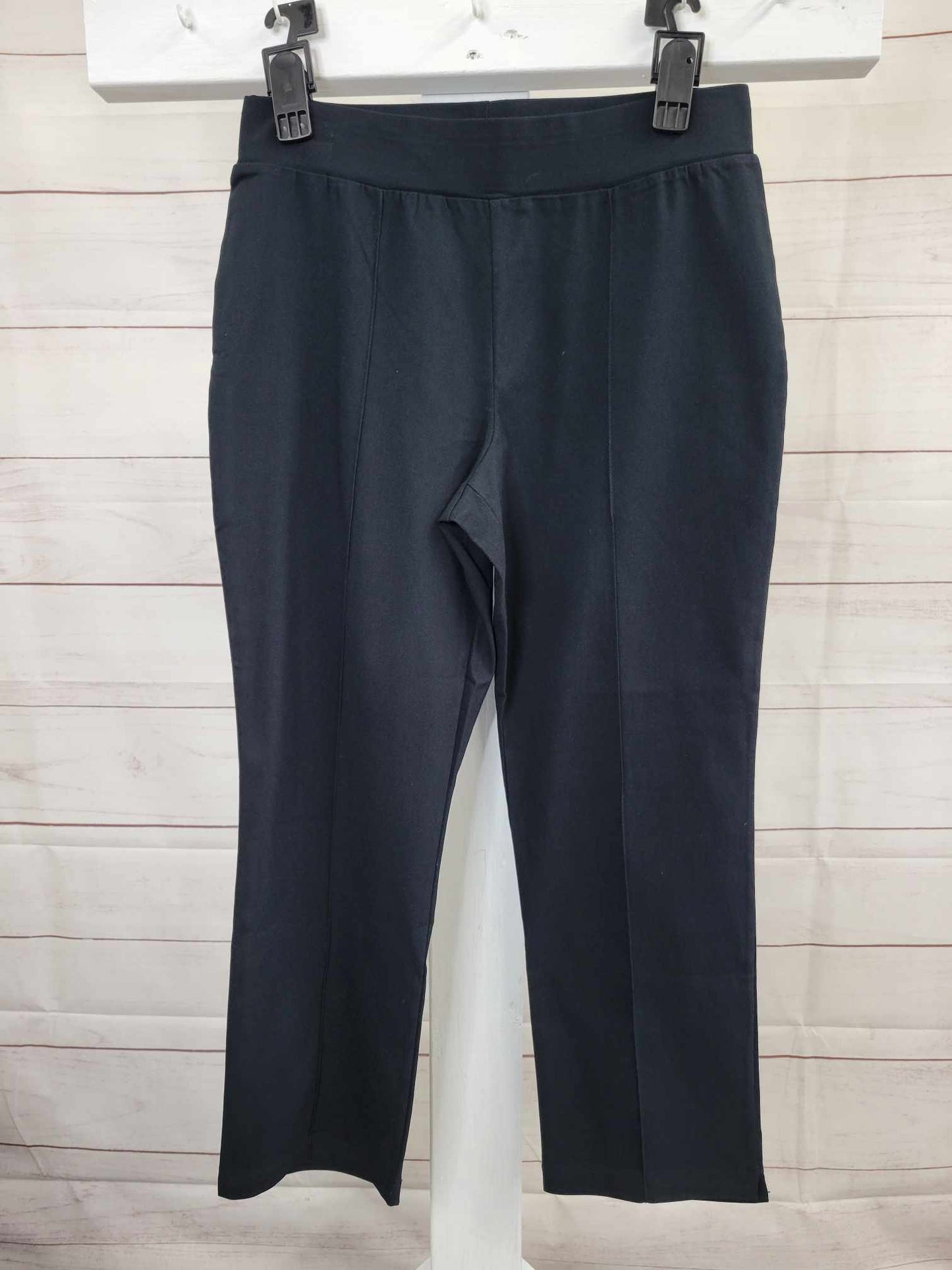 SMALL BLACK A476753 LOGO by Lori Goldstein Petite AnyWEAR Stretch Ankle Pants