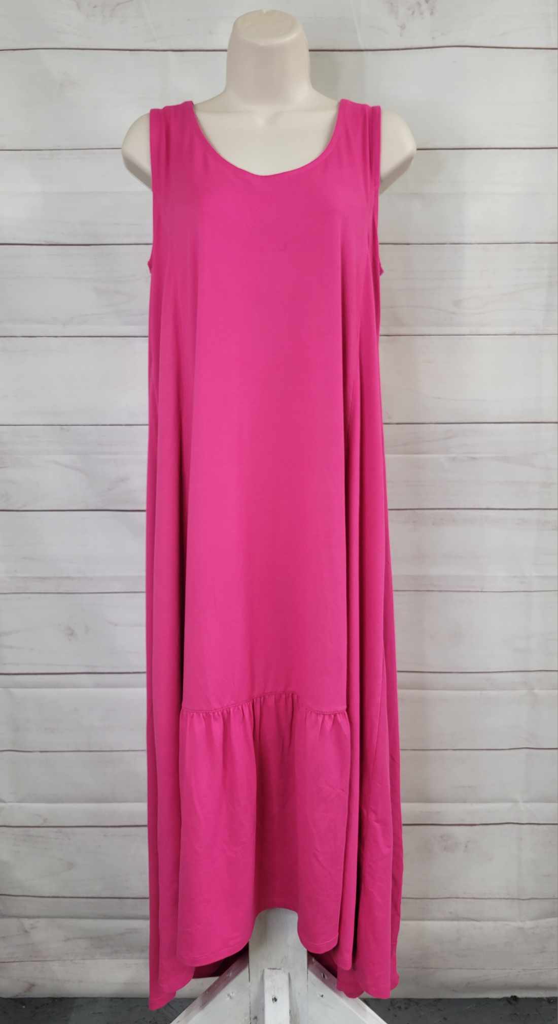 SMALL PINK A593291 Cuddl Duds Flexwear Hi-Low Hem Tank Maxi Dress