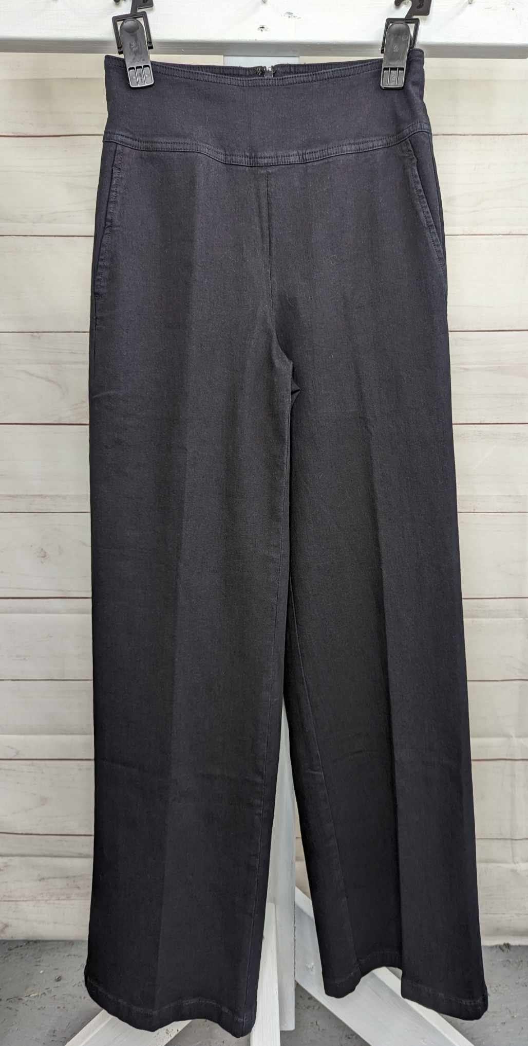 2R BLACK A310175 G.I.L.I. Regular High Waisted Wide Leg Jeans