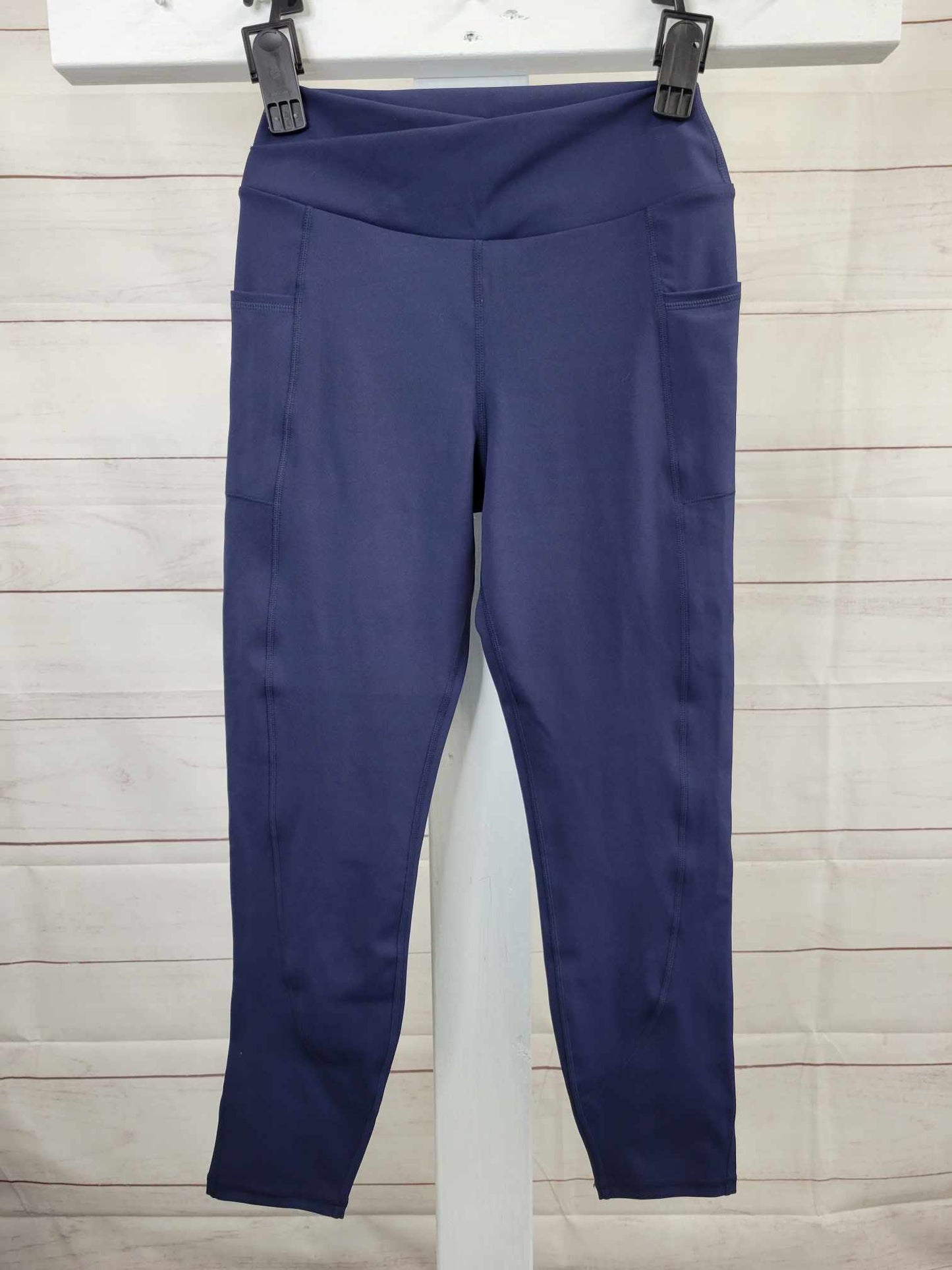 SMALL DK NAVY A451376 Susan Graver SG Sport Regular Contour Knit Leggings