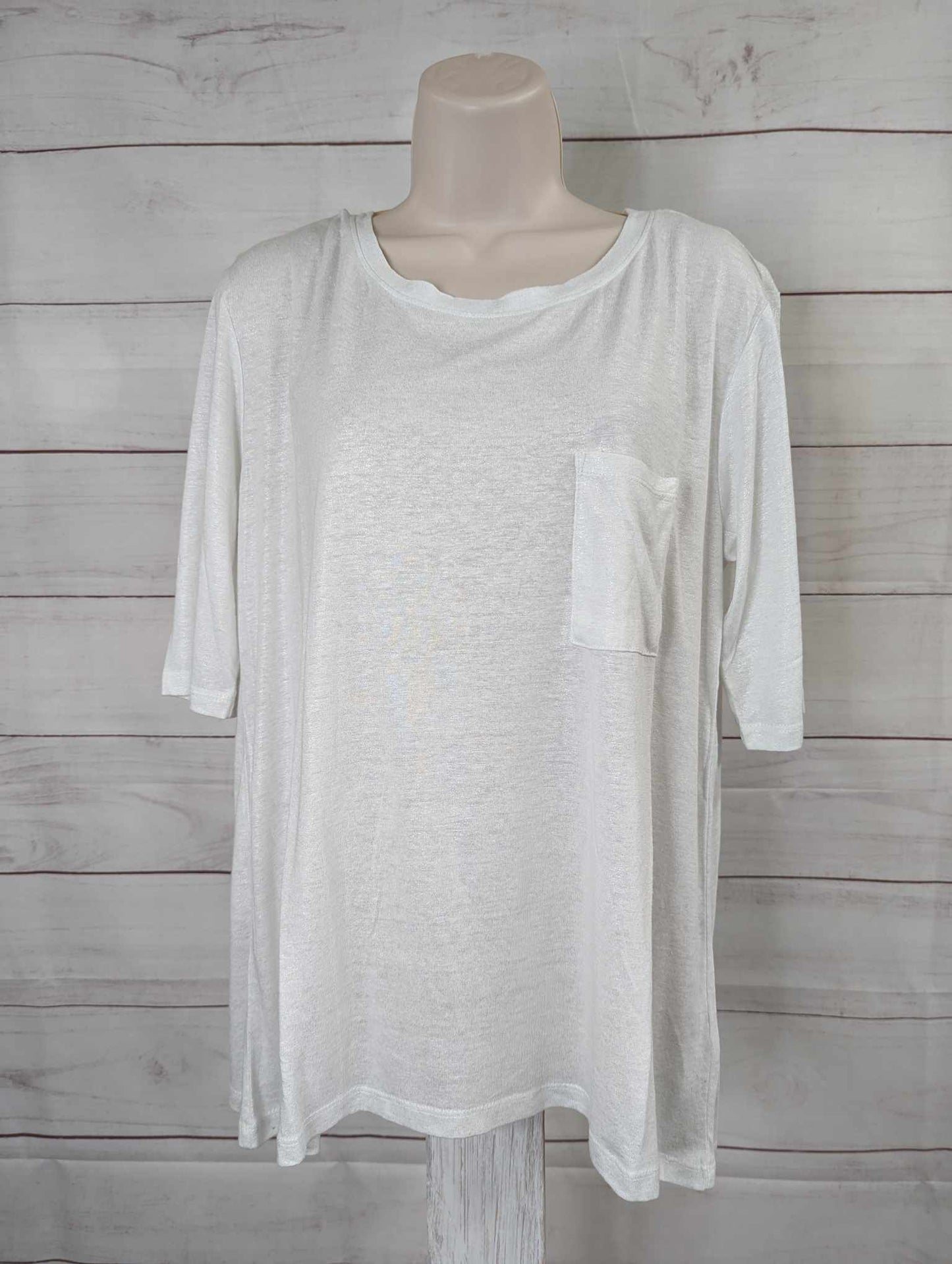 LARGE Democracy Sparkle Foil Tee Diamond White