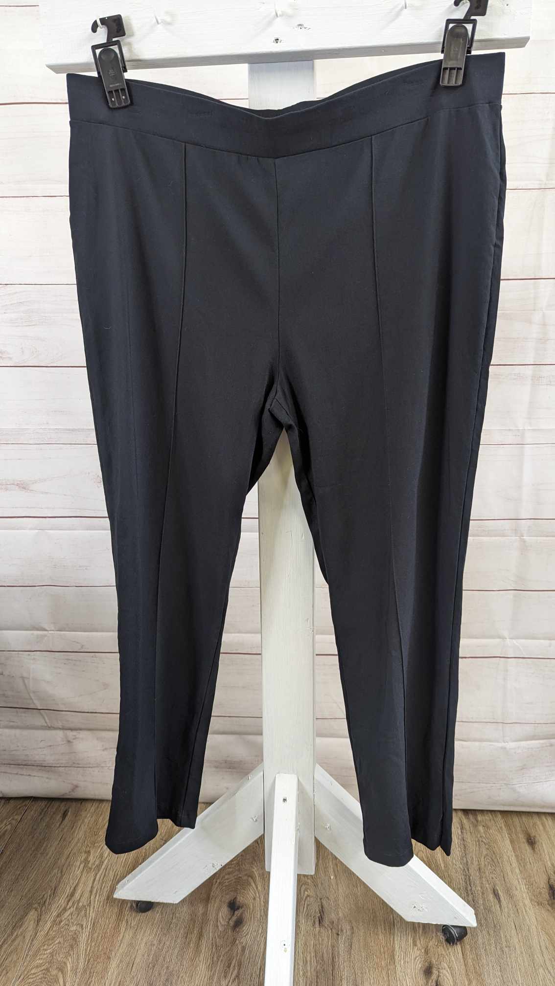2X BLACK A476758 LOGO by Lori Goldstein Tall AnyWEAR Stretch Ankle Pants
