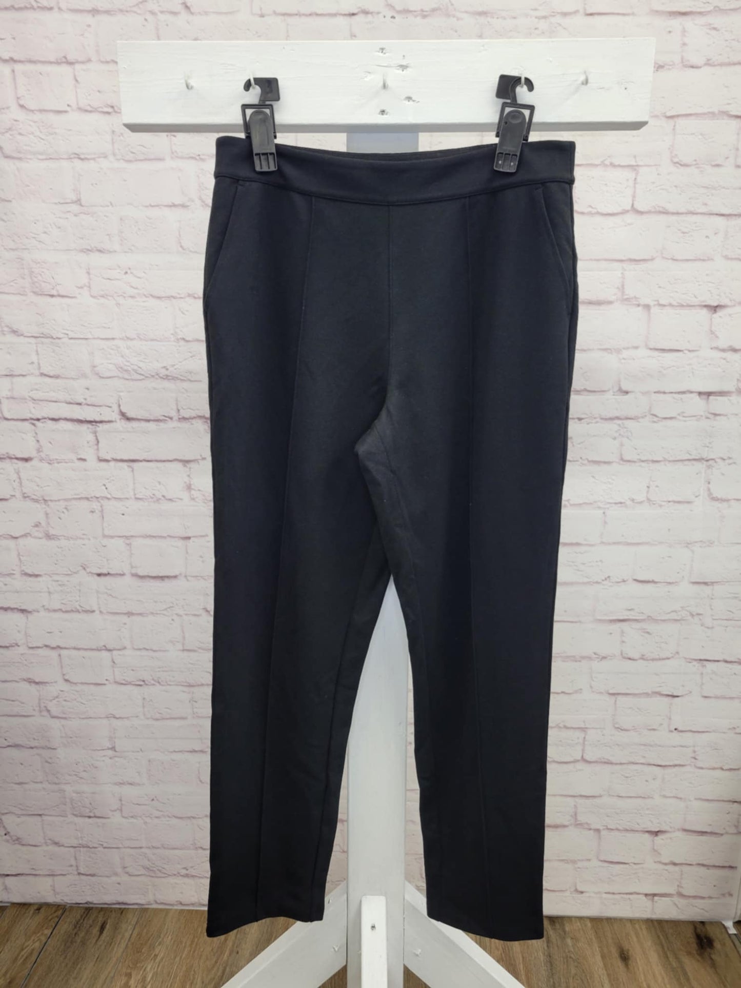 XLARGE BLACK A606741 Encore by Idina Menzel Regular Pull-On Slim-Leg Ponte Pants