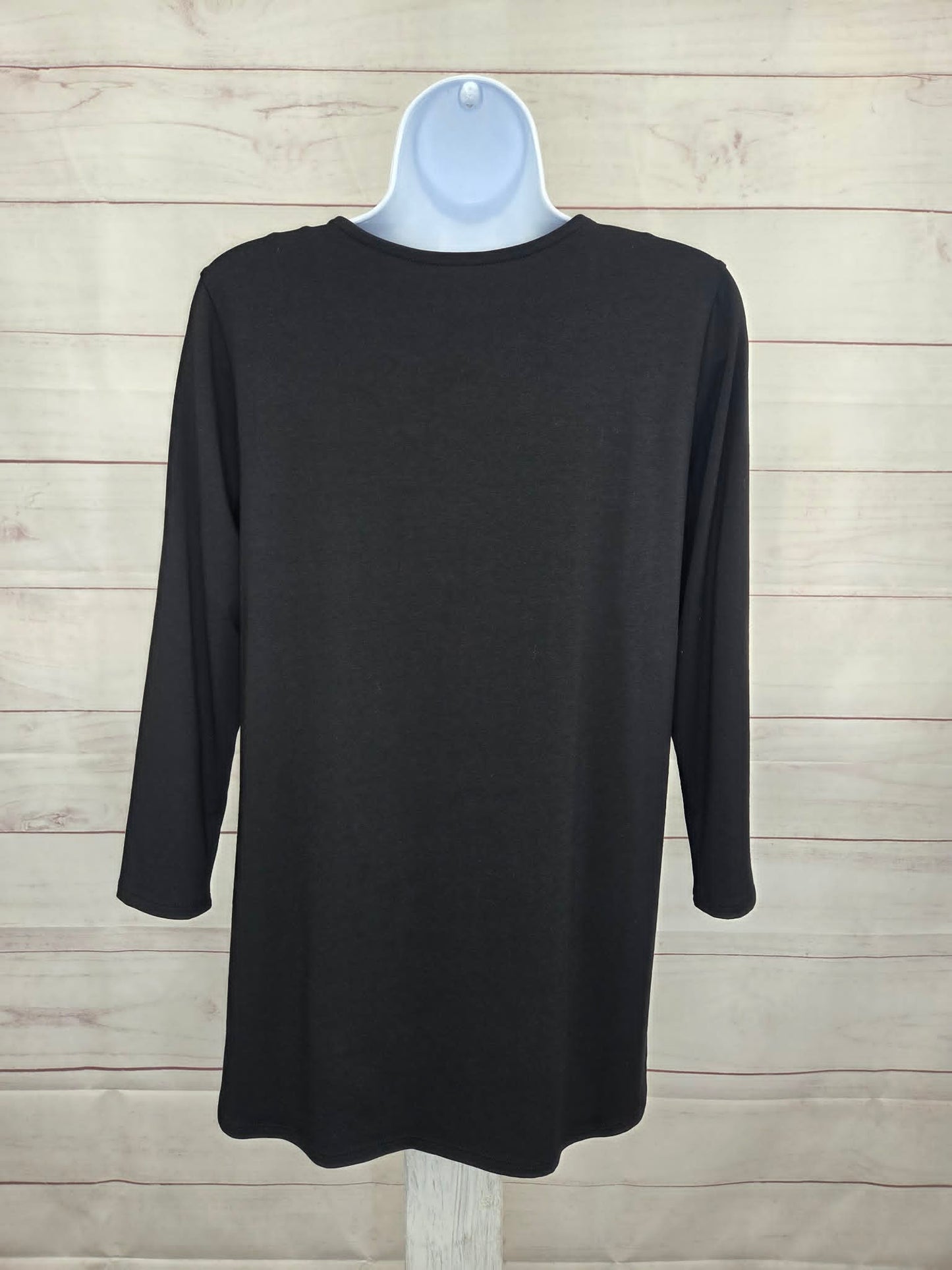 SMALL BLACK A390479 Susan Graver Weekend Essentials Regular Comfy Cotton Tunic