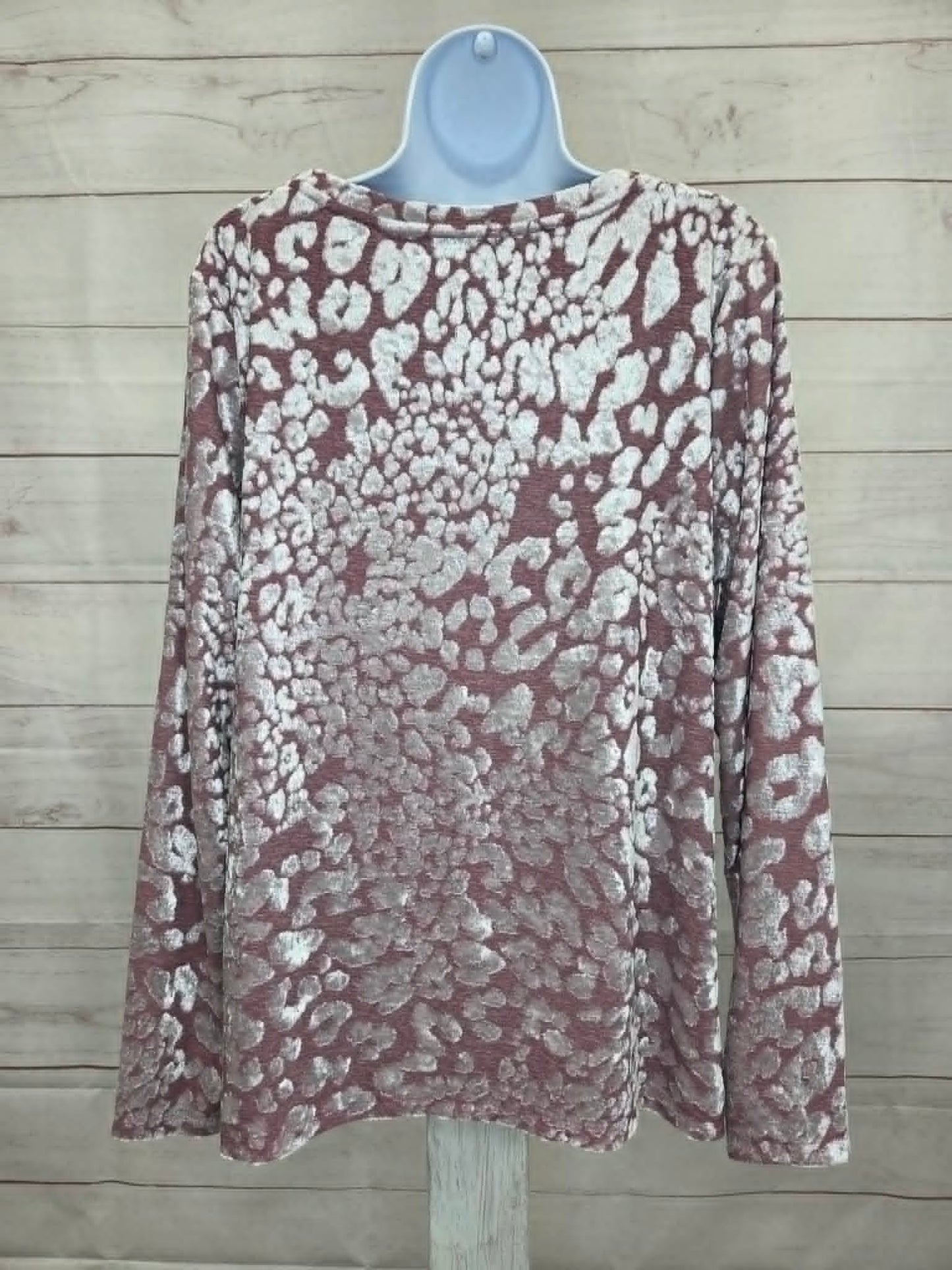 LARGE A704064 Women with Control Burnout Knit Long Sleeve Top