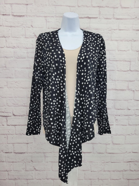 XXSMALL BLACK POLKA DOT A475783 Belle by Kim Gravel Slub Knit Shrug