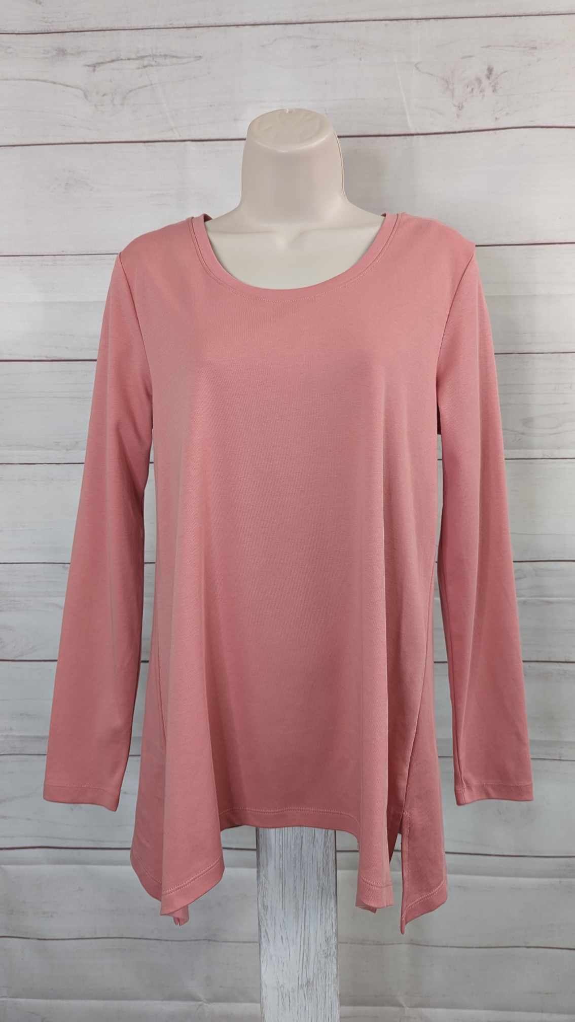 XXSMALL CARNATION A561396 Isaac Mizrahi Live! Essentials Pima Cotton Scoop Neck Top