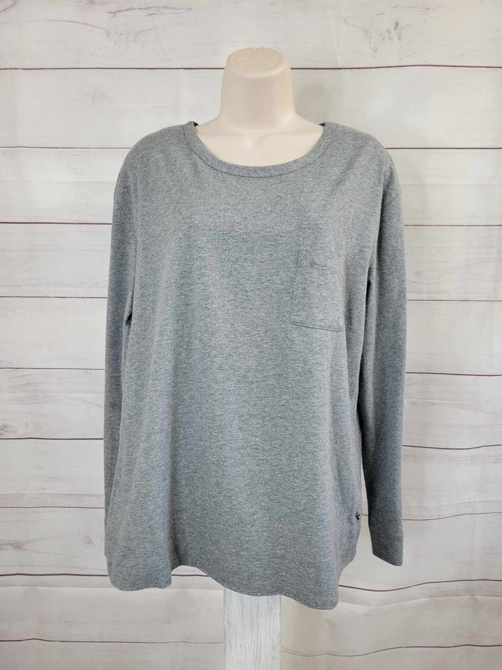1X HEATHER GREY A522292 Koolaburra by UGG Essentials Cotton Long Sleeve Tee
