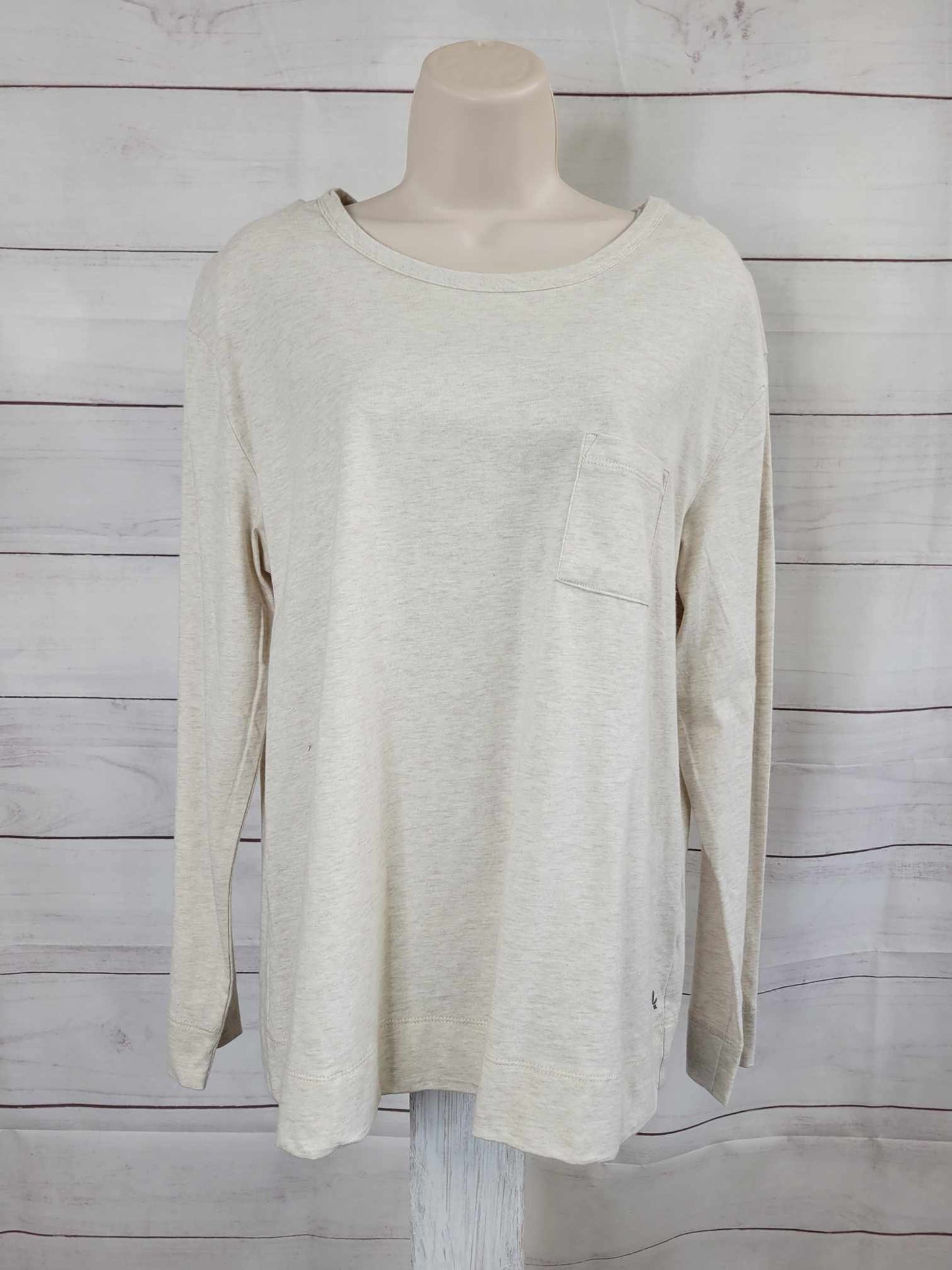 LARGE OATMEAL HEATHER A522292 Koolaburra by UGG Essentials Cotton Long Sleeve Tee