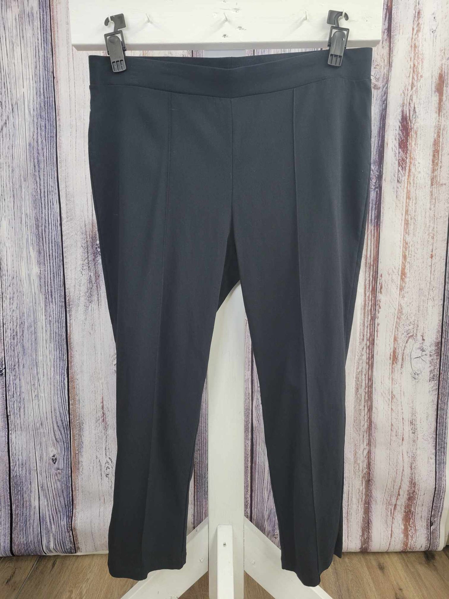 2X BLACK A476758 LOGO by Lori Goldstein Tall AnyWEAR Stretch Ankle Pants