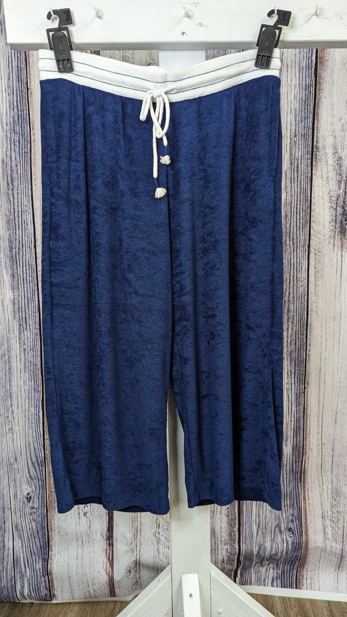 MEDIUM NAVY A346878 Cuddl Duds Sun Baby Terry Gaucho Pants