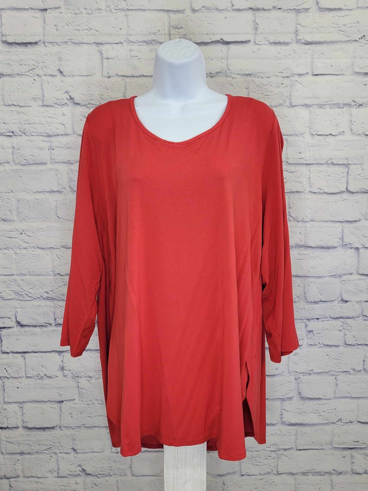 XLARGE SIREN RED A452053 Susan Graver Regular Weekend Essentials Cool Touch Knit Tunic