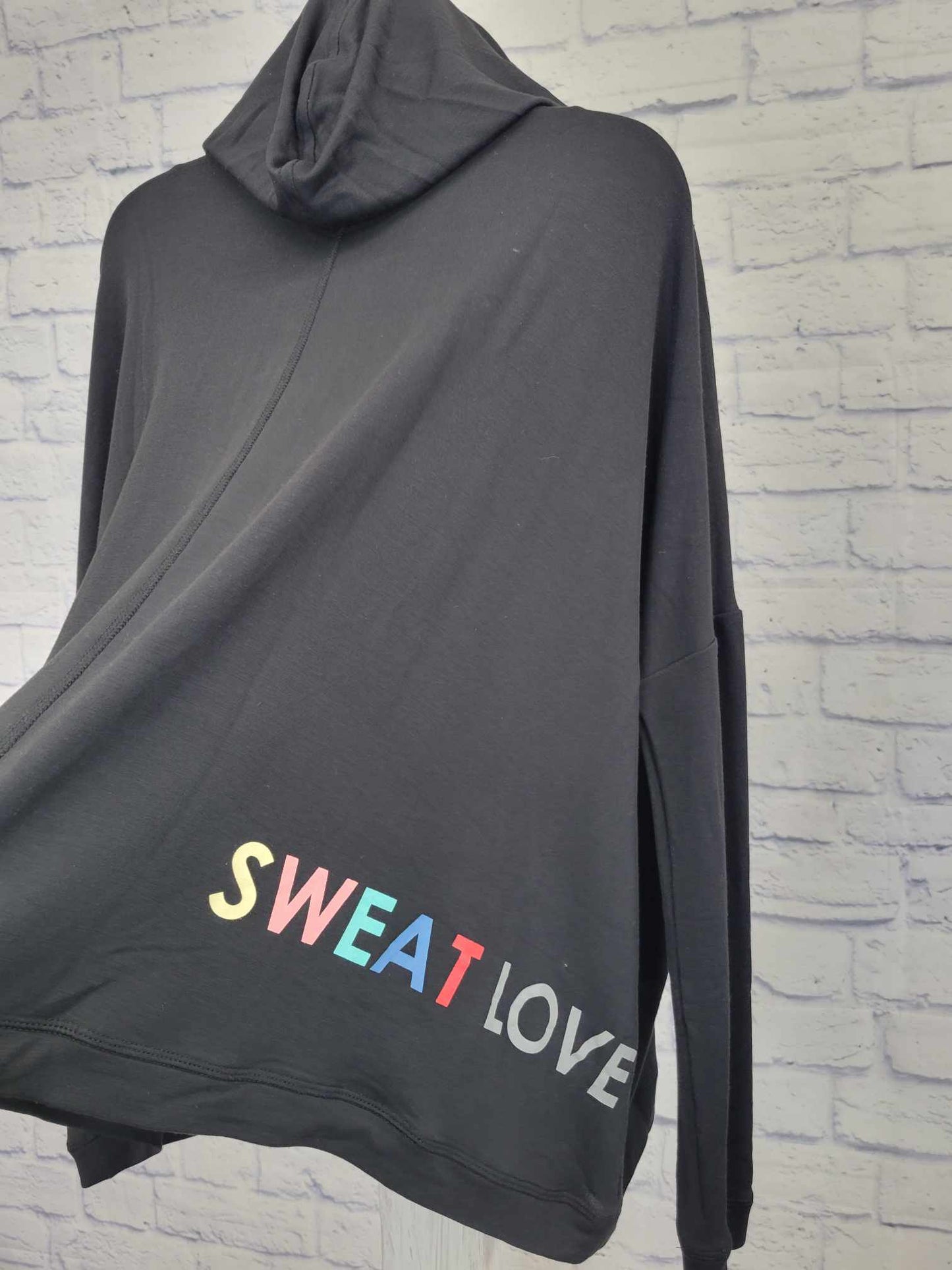 XXXS/XXS BLACK A495851 MIND BODY LOVE by Peace Love World Active Sweatshirt