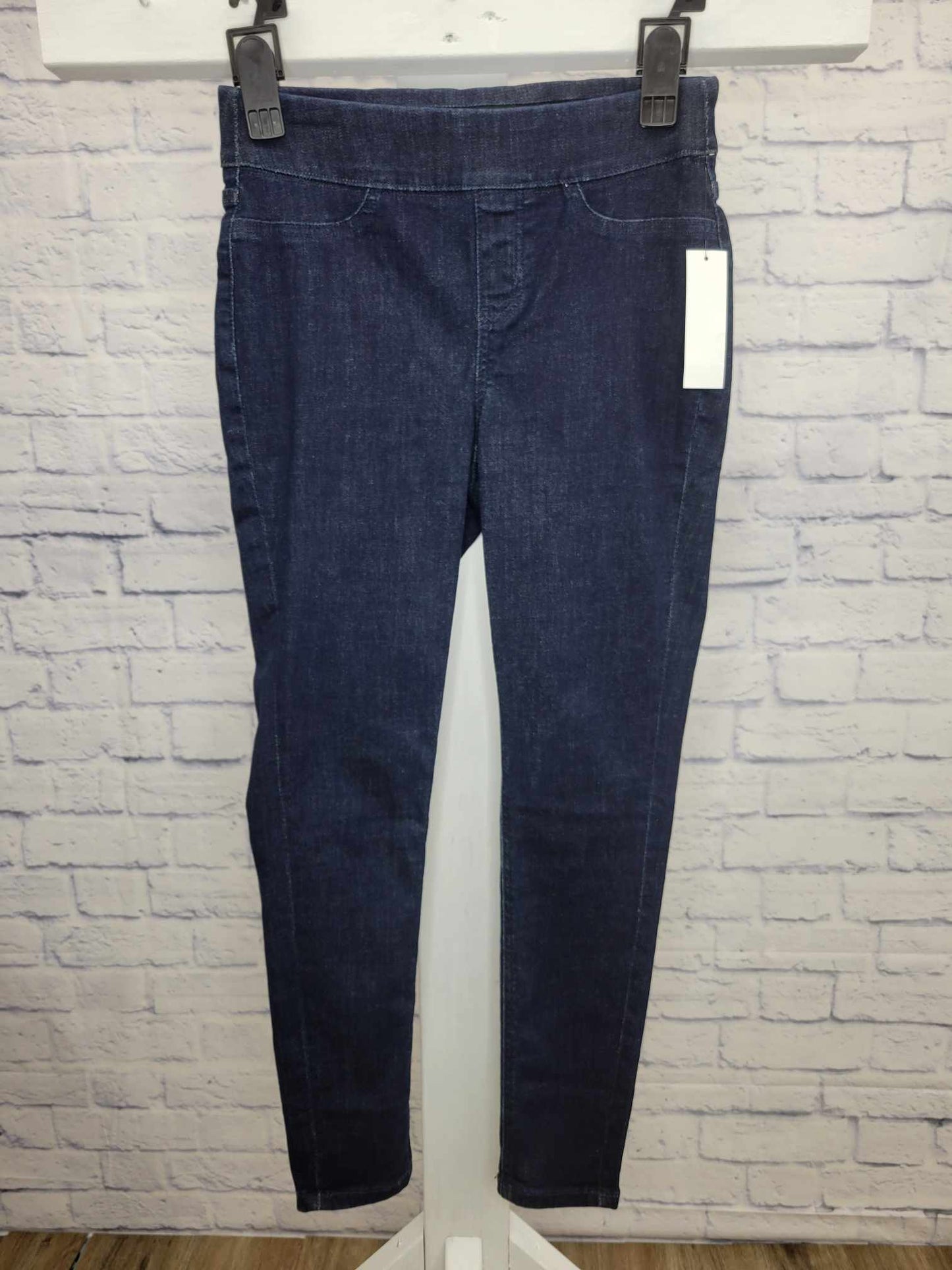 2R DRK RINSE A386231 Denim & Co. Easy Stretch Denim Regular Pull-On Jeggings