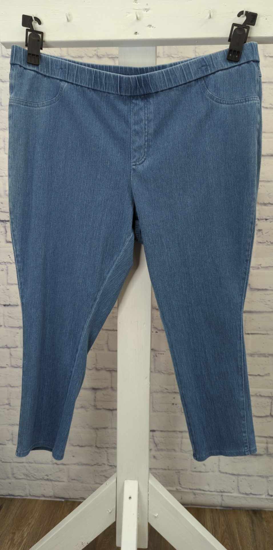 24W INDIGO A463648 Isaac Mizrahi Live! Petite True Denim Skinny Ankle Pant