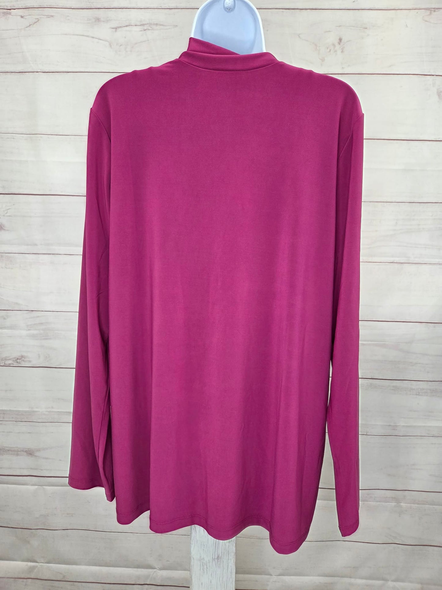 LARGE MAGENTA A700415 GRAVER Susan Graver LK Luxe Mock Neck Long Sleeve Top
