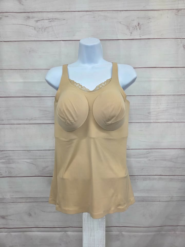 LARGE SAND A704715 Evelyn & Bobbie Lace Trimmed V-Neck Seamless Bra Cami