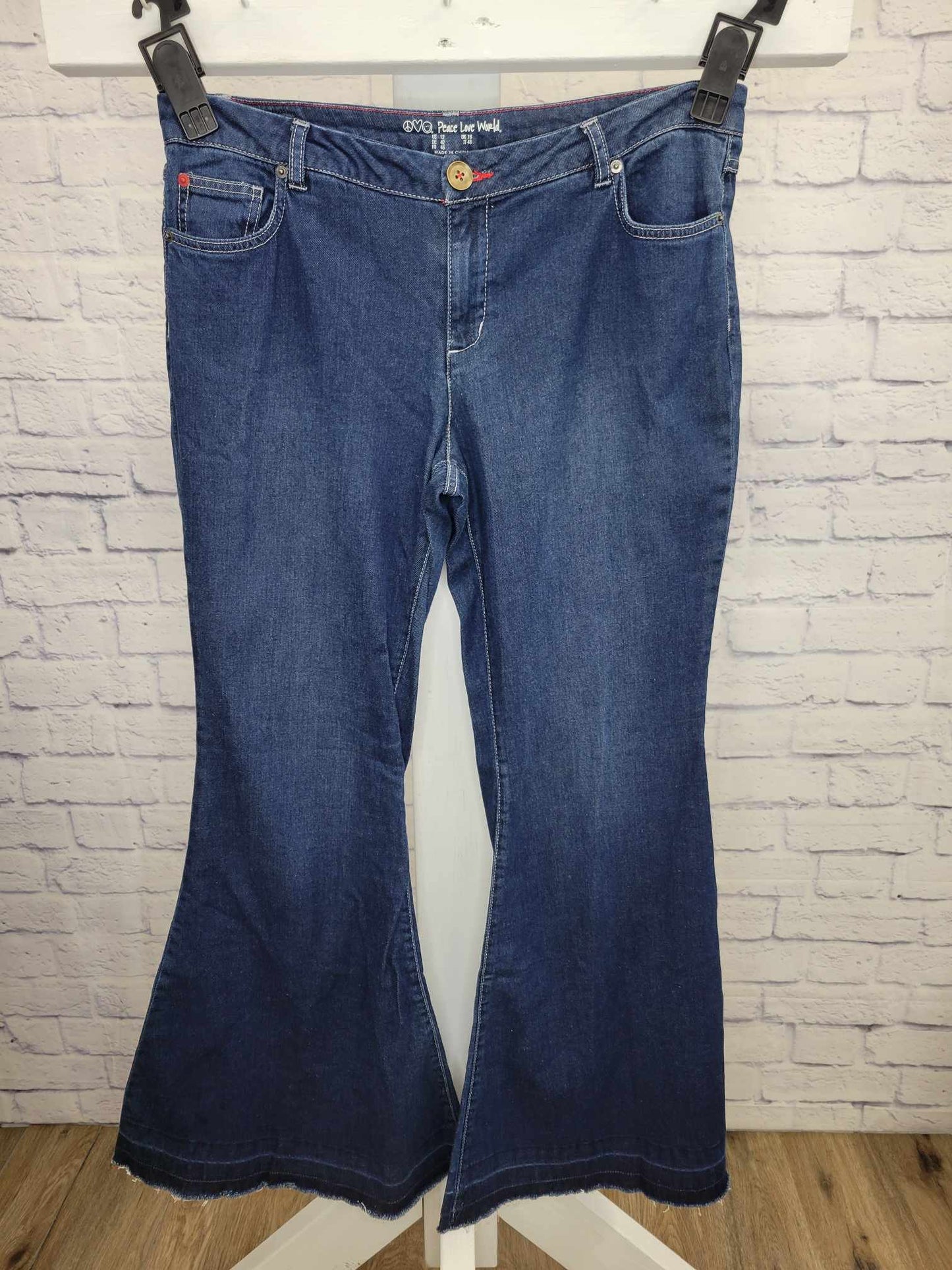 12R INDIGO A294419 Peace Love World Regular Flare Denim Pants