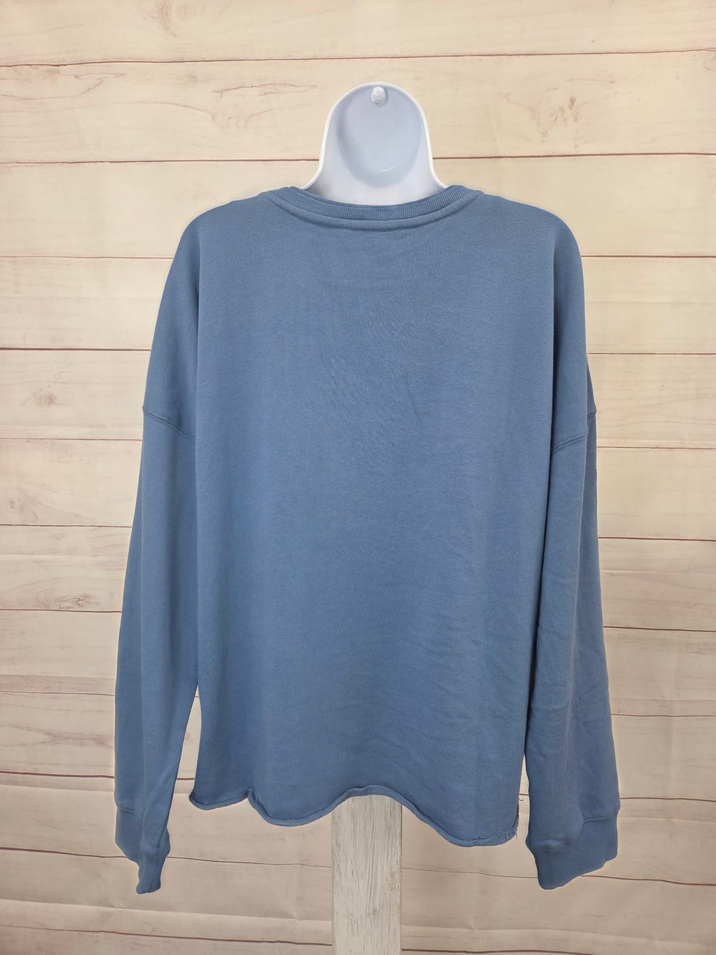 MEDIUM CHAMBRAY A704109 Peace Love World French Terry Crew Neck Pullover