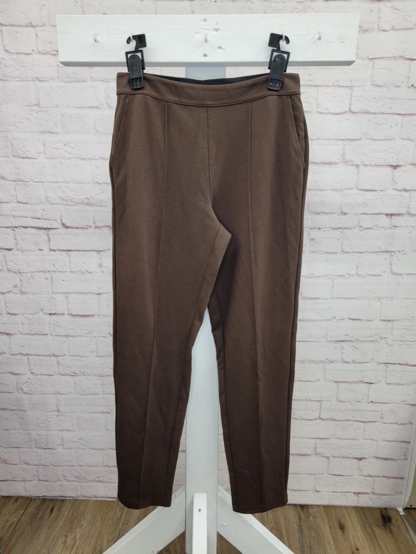 XLARGE CHOCOLATE A606741 Encore by Idina Menzel Regular Pull-On Slim-Leg Ponte Pants