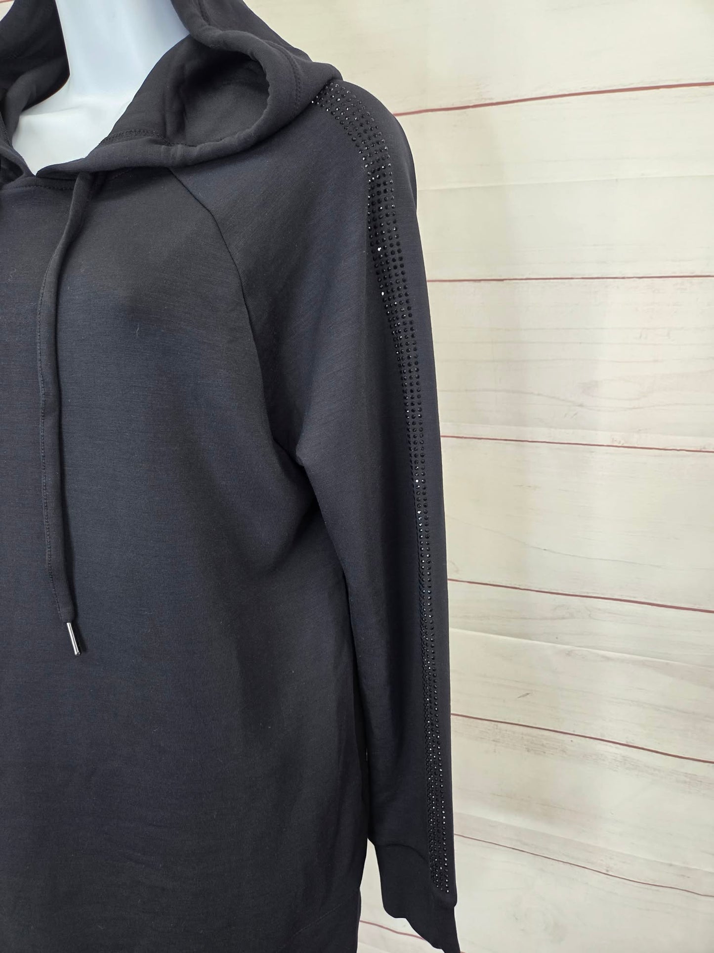 SMALL BLACK A711080 Belle by Kim Gravel ScubaLuxe Sparkle & Shine Hoodie