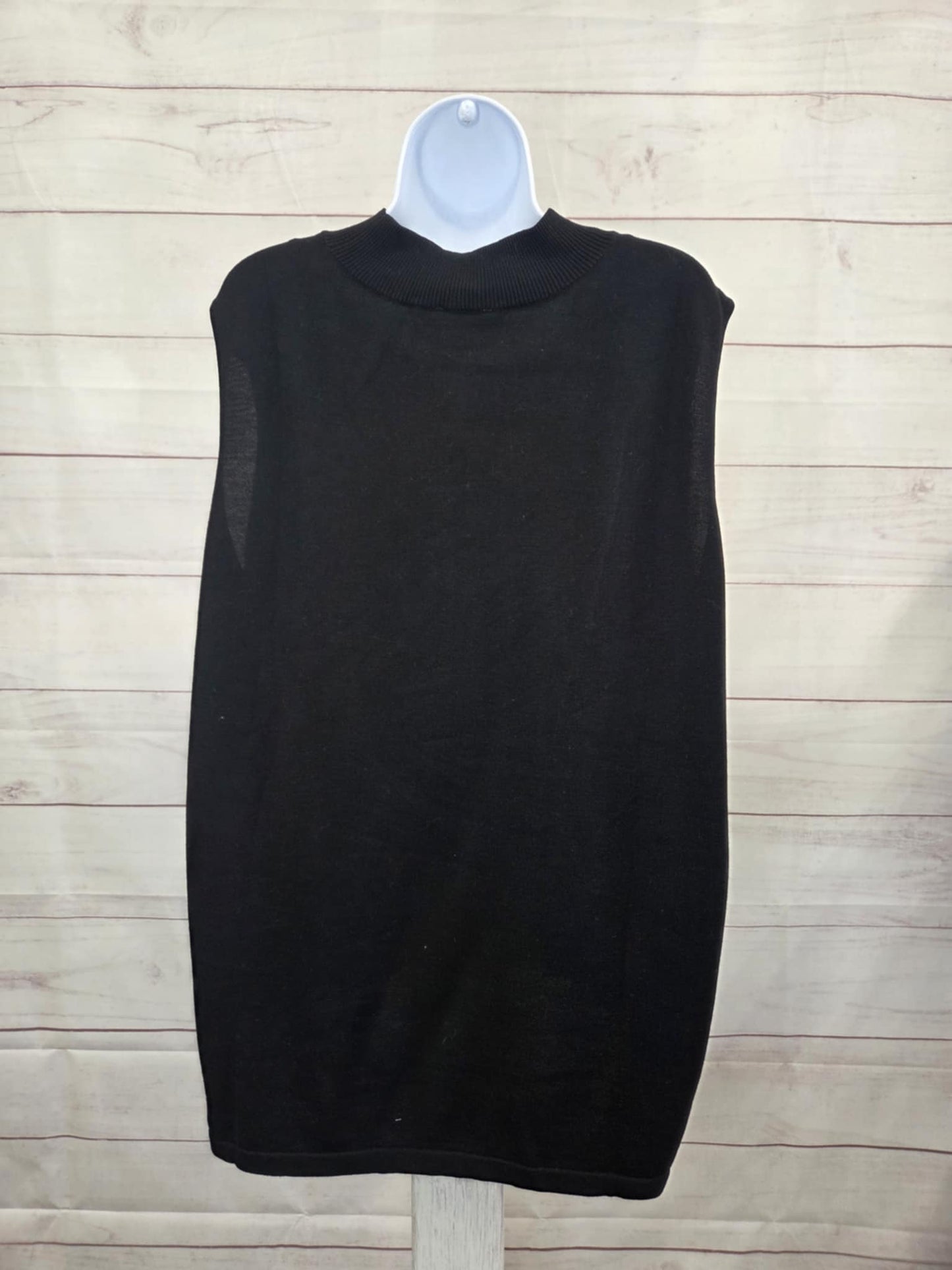 2X BLACK A702864 Joan Rivers Wardrobe Builders Mock Neck Sleeveless Swtr