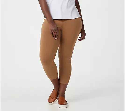 XLARGE TOASTED COCONUT A394800 LOGO Layers by Lori Goldstein Regular Cropped Leggings