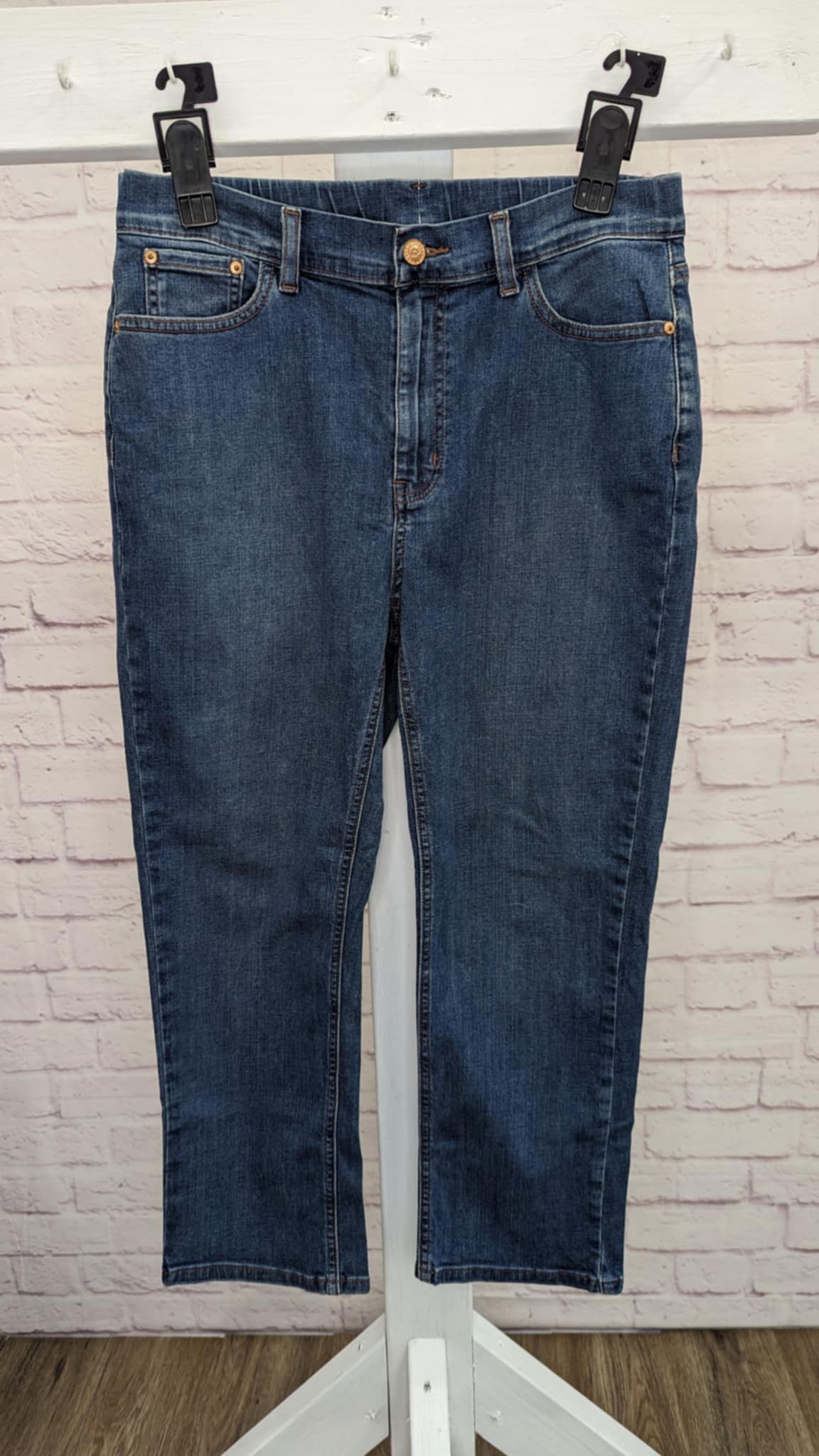 2R RIVER WASH A615325 Denim & Co. Canyon Retreat Slim Straight Crop Jean