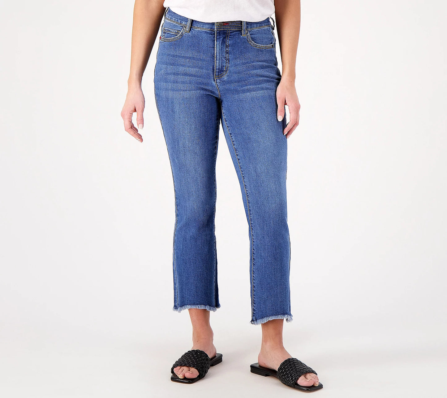 M. WASH A574222 Peace Love World Regular Slim Straight Raw Hem Jeans (MULTIPLE SIZES AVAILABLE)
