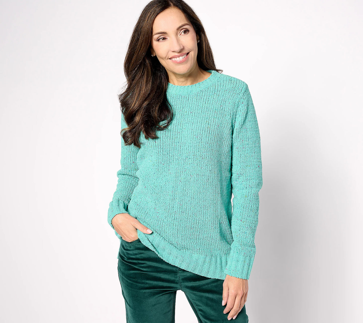 XXSMALL LAGOON A627953 Belle by Kim Gravel Confetti Chenille Crewneck