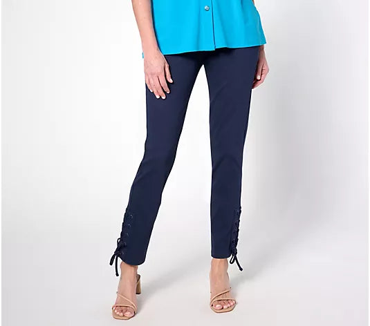 SMALL NAVY A636550 Women with Control Prime Stretch Denim Regular Lace-Up Pants