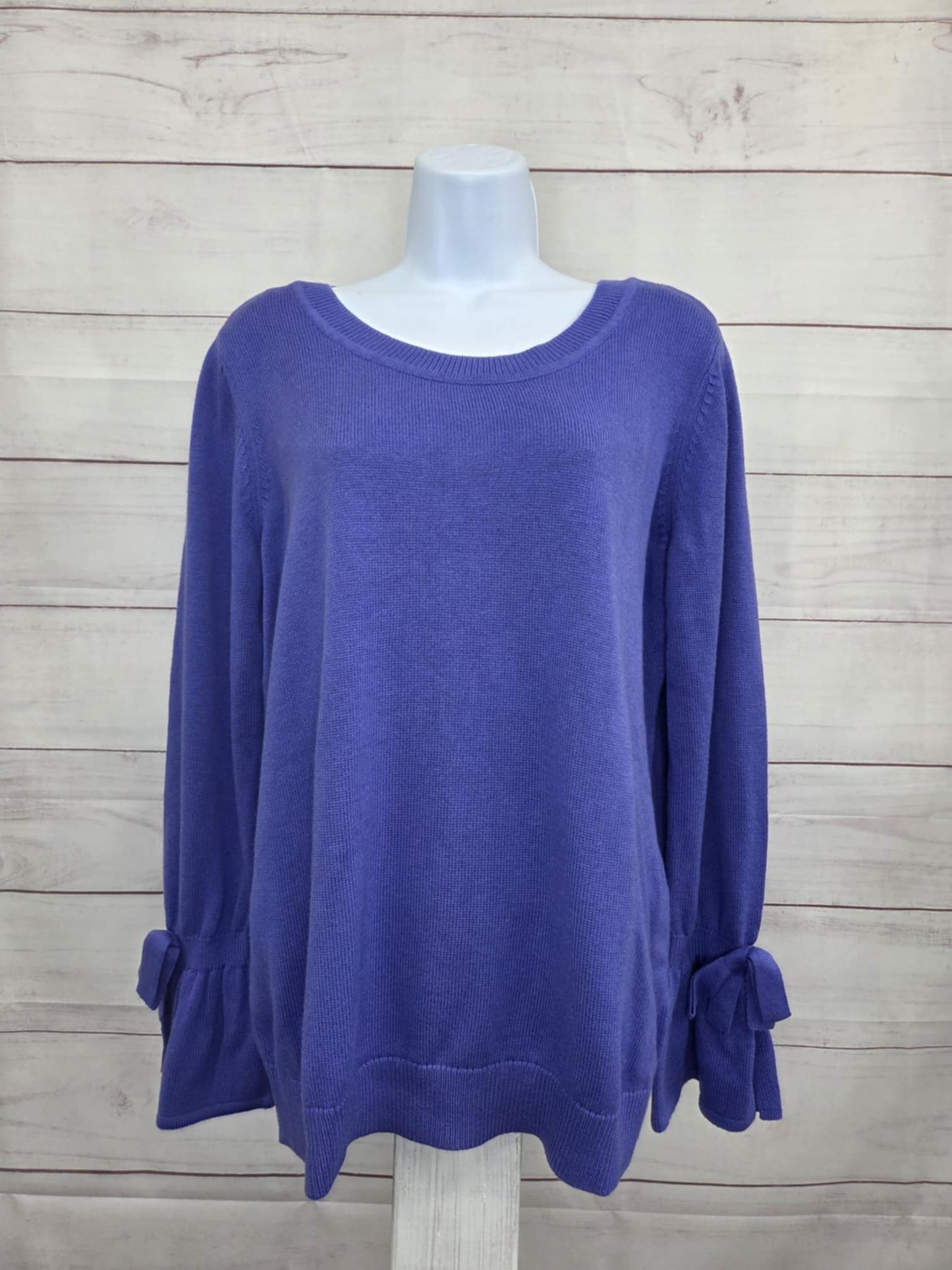SMALL IRIS A703189 Attitudes by Renee Ballet Neck Bow Sleeve Sweater