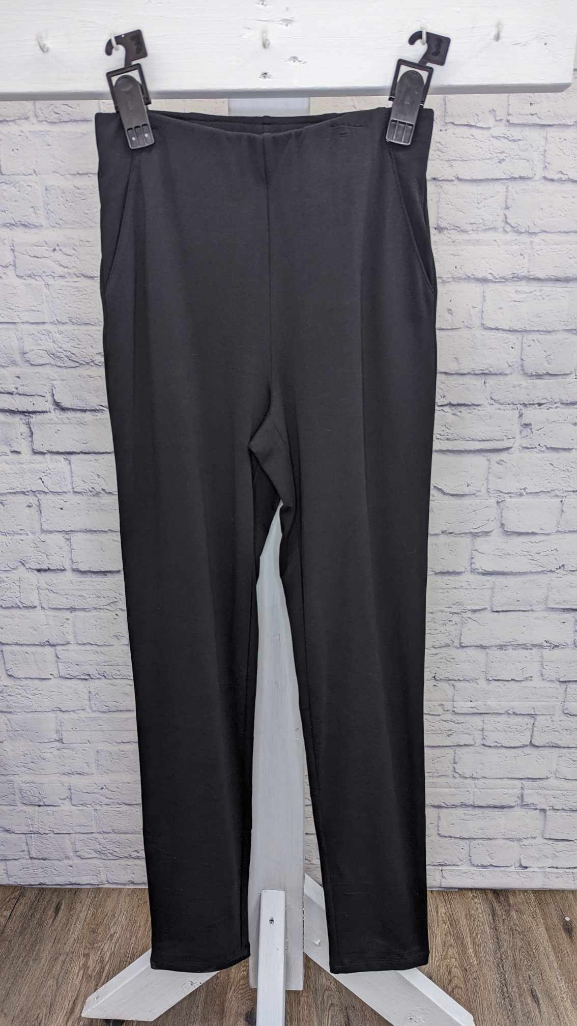 XXSMALL BLACK A383262 Denim & Co. Tall French Terry Full-Length Pants