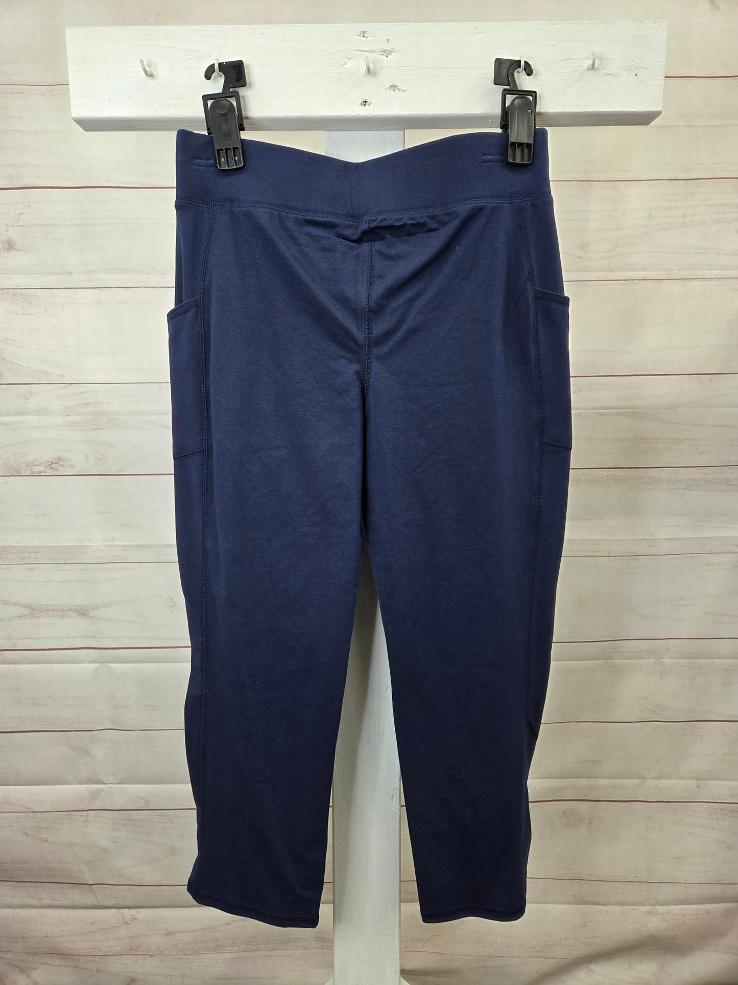 MEDIUM PET NAVY A690972 Denim & Co. Active Petite Duo Stretch Slim Straight Ankle Pant
