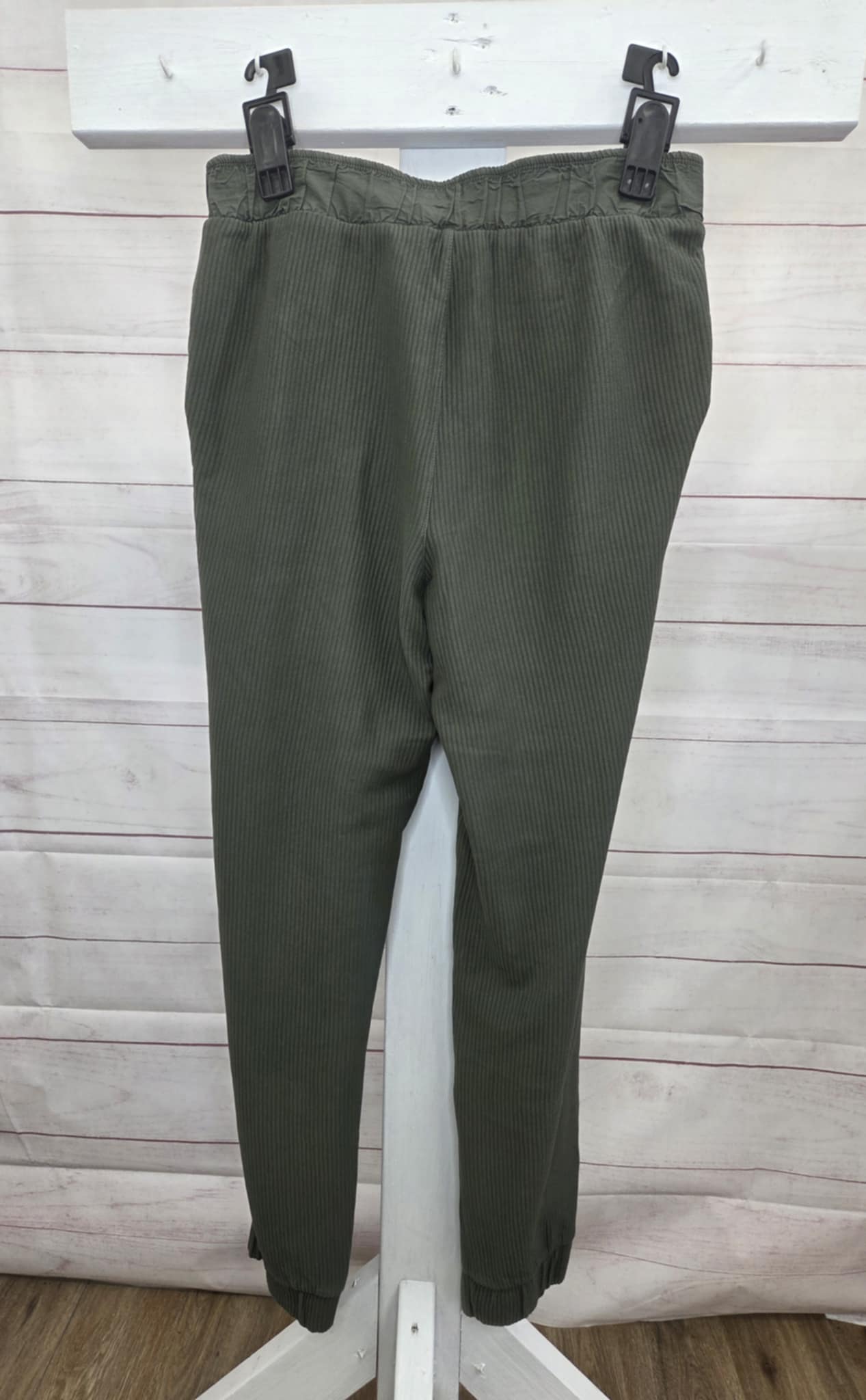 SMALL OLIVE A702164 LOGO by Lori Goldstein Regular Full Length Ottoman Rib Joggers