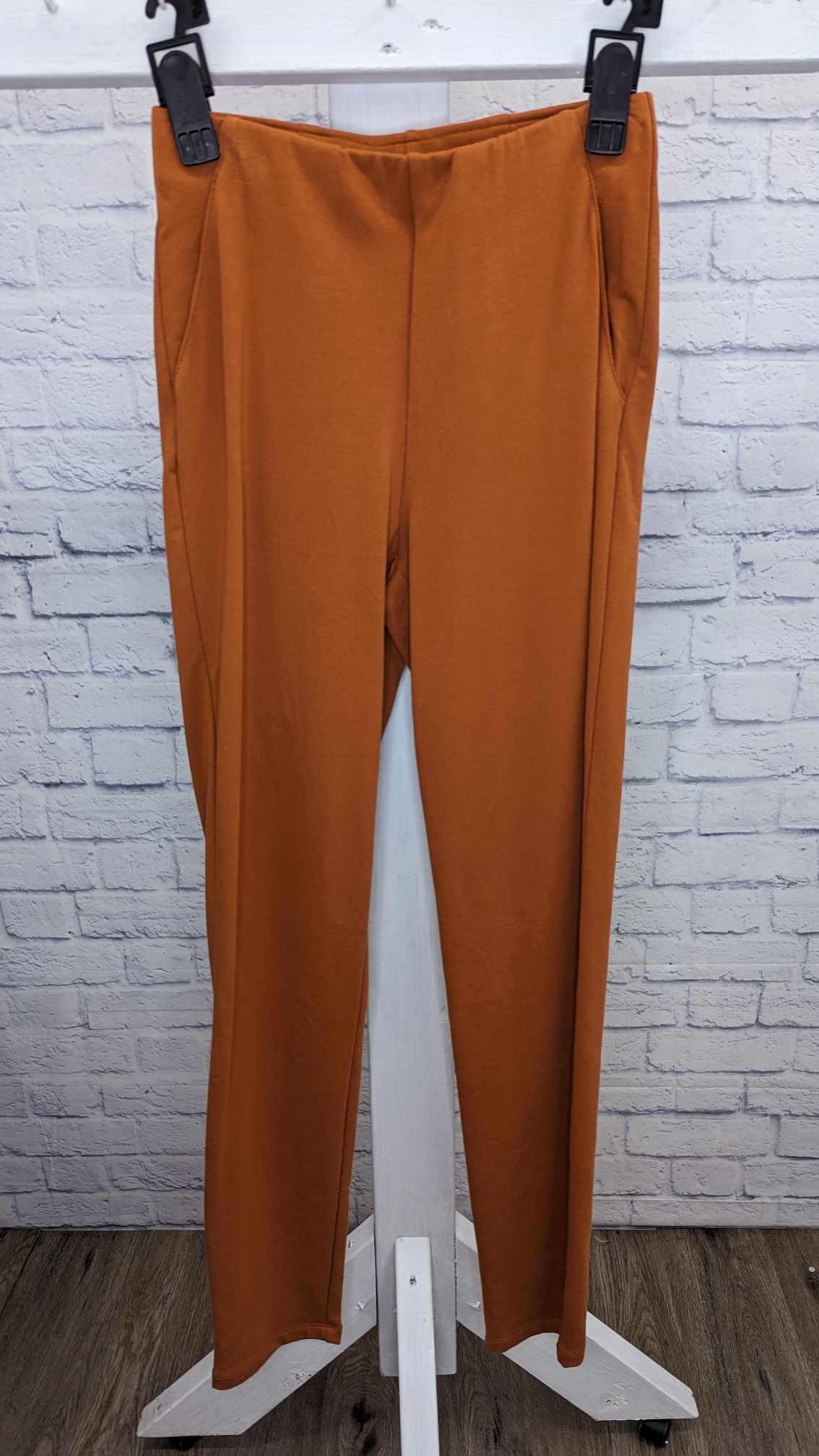 XXSMALL COPPER A383262 Denim & Co. Tall French Terry Full-Length Pants