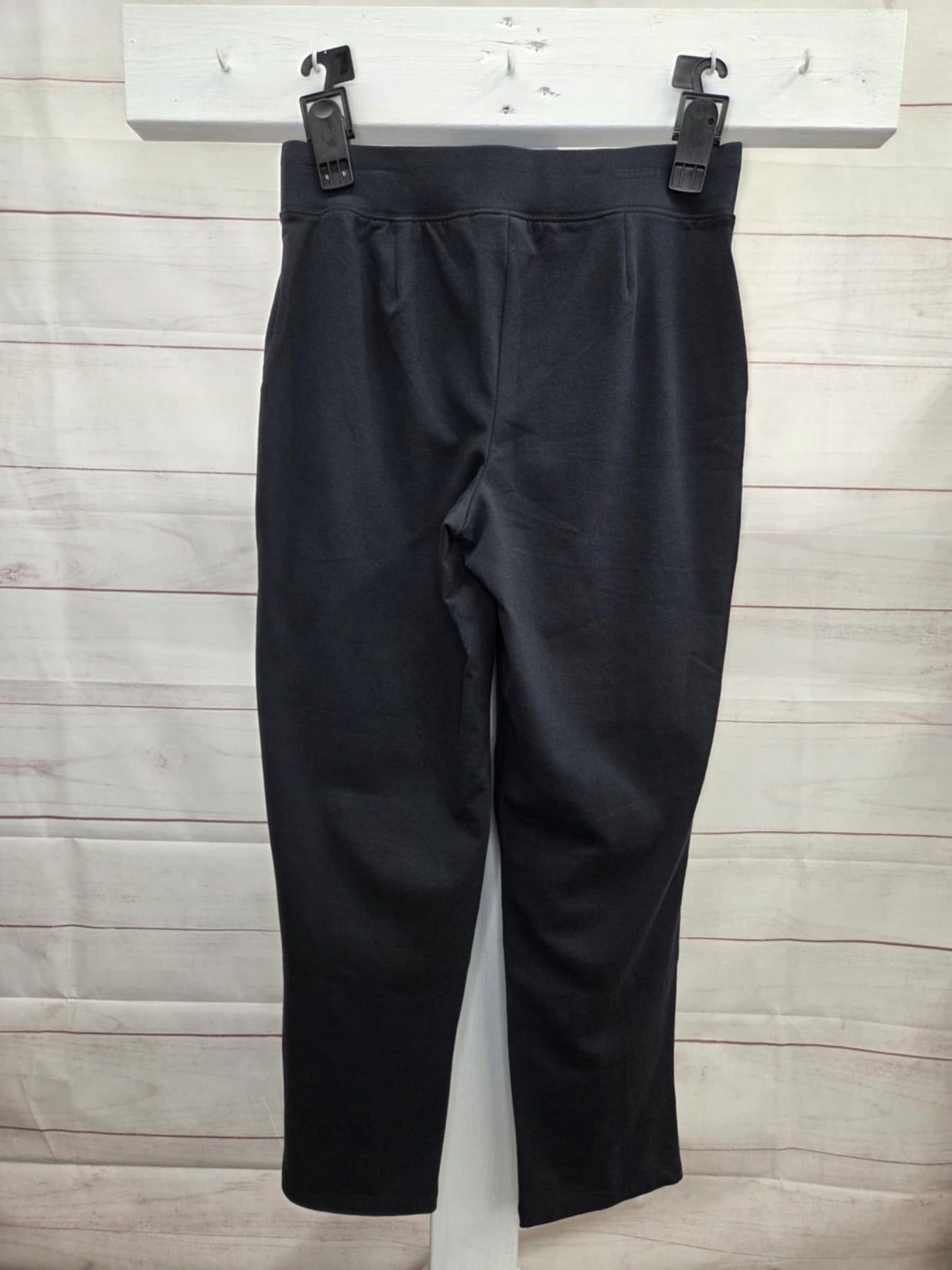 XSMALL PET BLACK A702028 Denim & Co. Petite Duo Stretch Straight Leg Pants