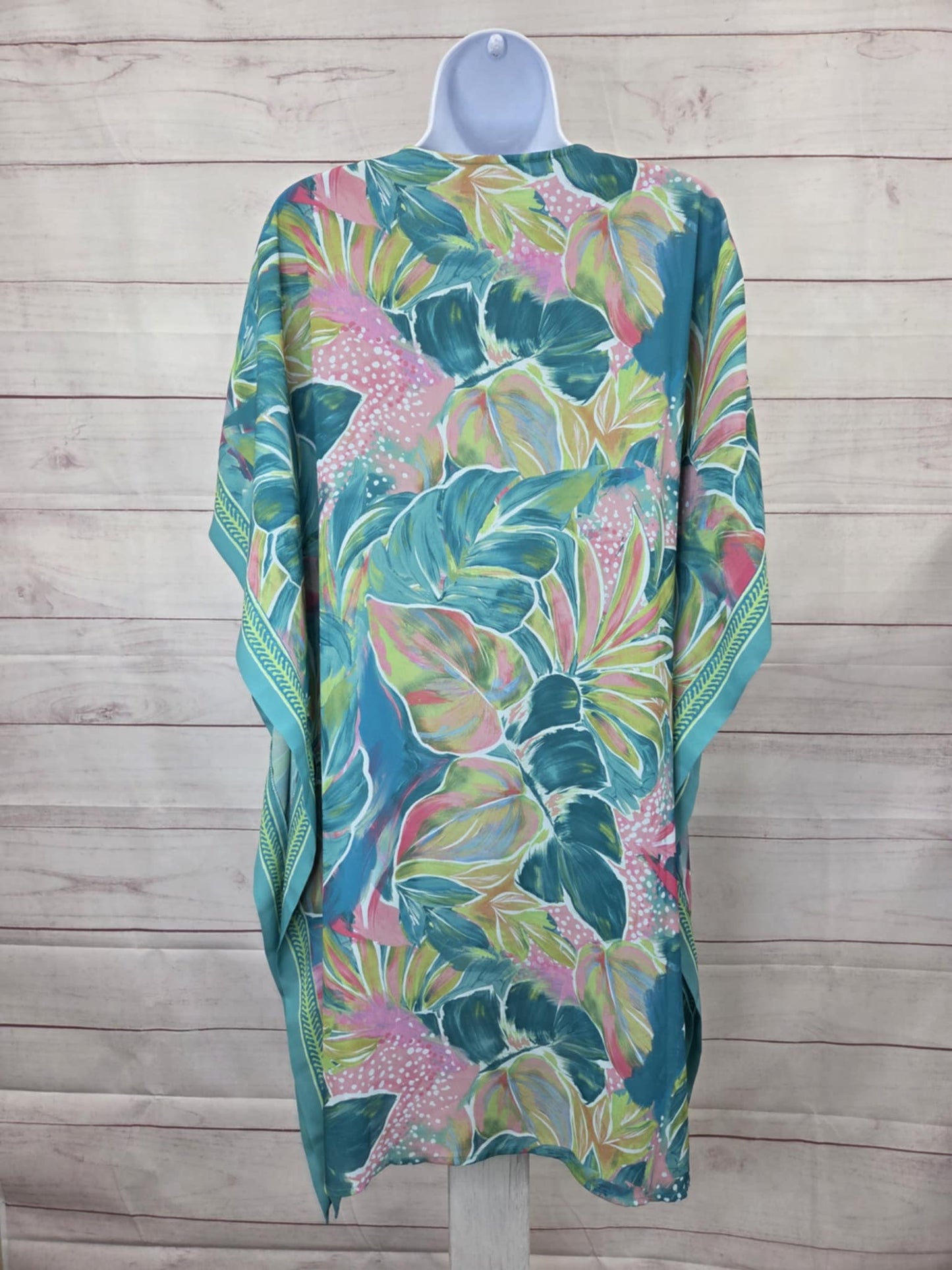 XXS FLORDIA KEYS Belle by Kim Gravel Paradisio Border Print Caftan Dress